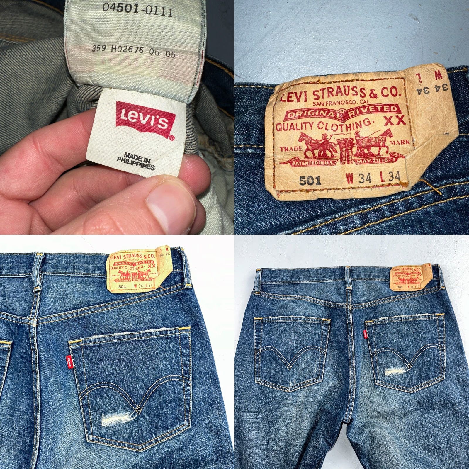 Levi's Levi's 501 Jeans Vintage 90s Straight Leg Levis 501 Denim Jeans 34x34 Men 34 Blue Regular Mid Rise 90s Theme Size US 34 / EU 50 - 10 Thumbnail