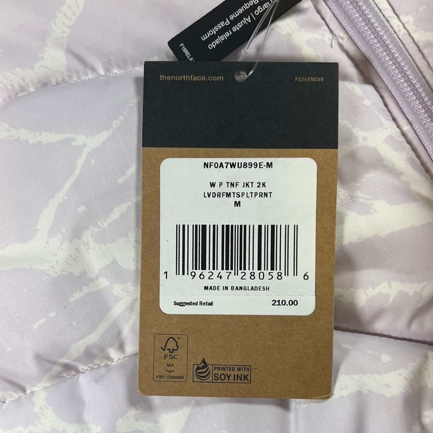 The North Face The North Face Womens M Puffer Lavender Splatter Relaxed Fit Size M / US 6-8 / IT 42-44 - 5 Thumbnail