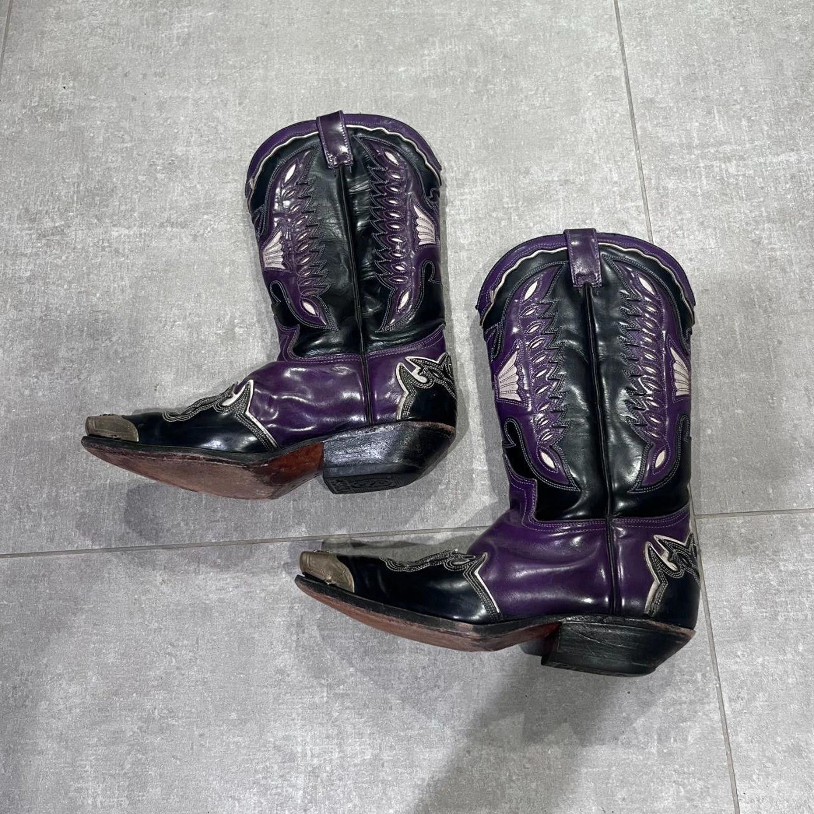 Other Vintage Sendra Purple Leather Cowboy Boots w/ Metal Toe Cap Size US 6 / IT 36 - 1 Thumbnail