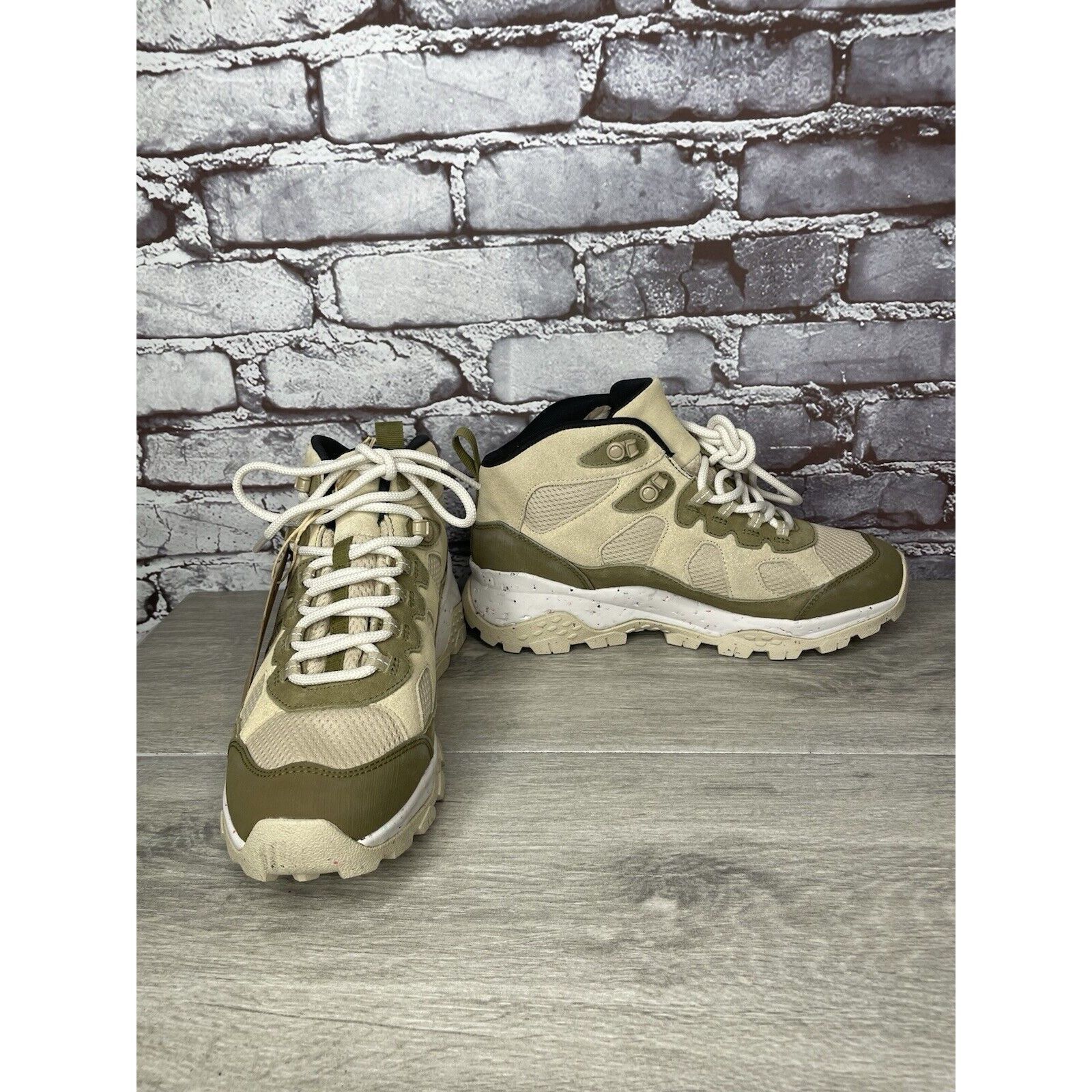 Halo Holo Footwear Troy Eco Leather Mid WP Hiking Boots Khaki Wom Size US 9 / IT 39 - 9 Thumbnail