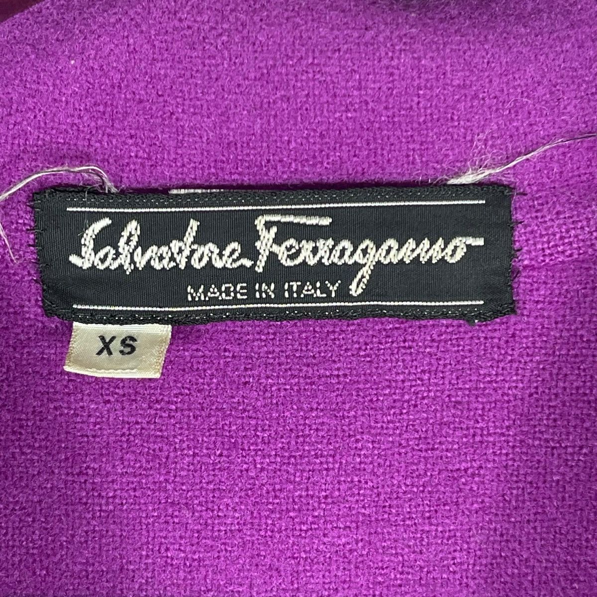 Salvatore Ferragamo Vintage Salvatore Ferragamo Purple Wool Coat Size XS / US 0-2 / IT 36-38 - 13 Thumbnail
