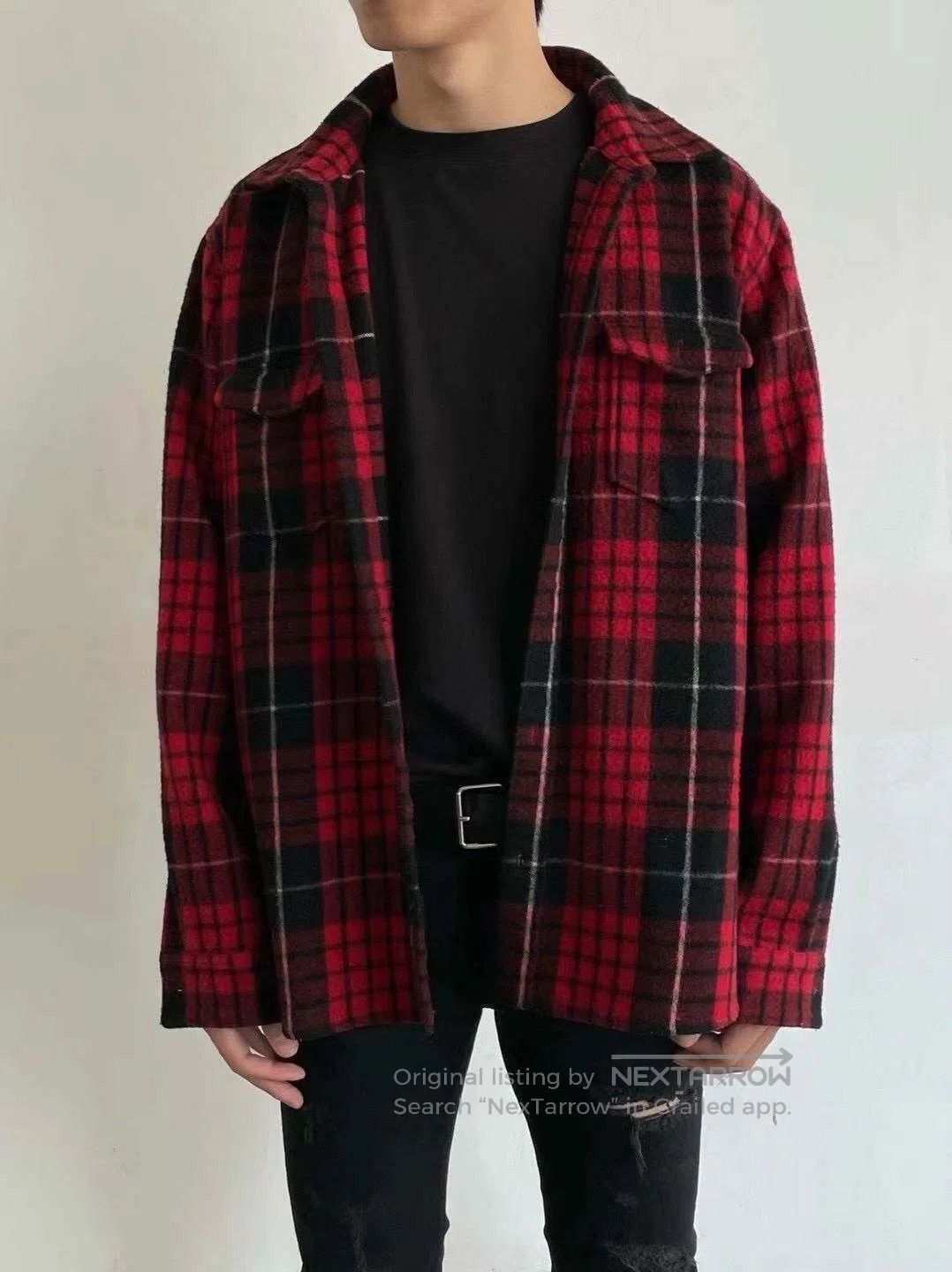 Saint Laurent Paris Saint Laurent Paris Red Flannel Check Woolen Shirt Size US M / EU 48-50 / 2 - 6 Thumbnail
