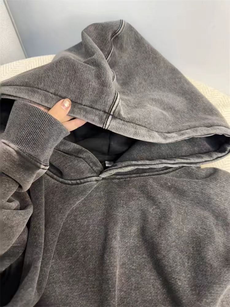 Japanese Brand Vintage Washed and Aged Hooded Sweatshirt Size US M / EU 48-50 / 2 - 3 Thumbnail