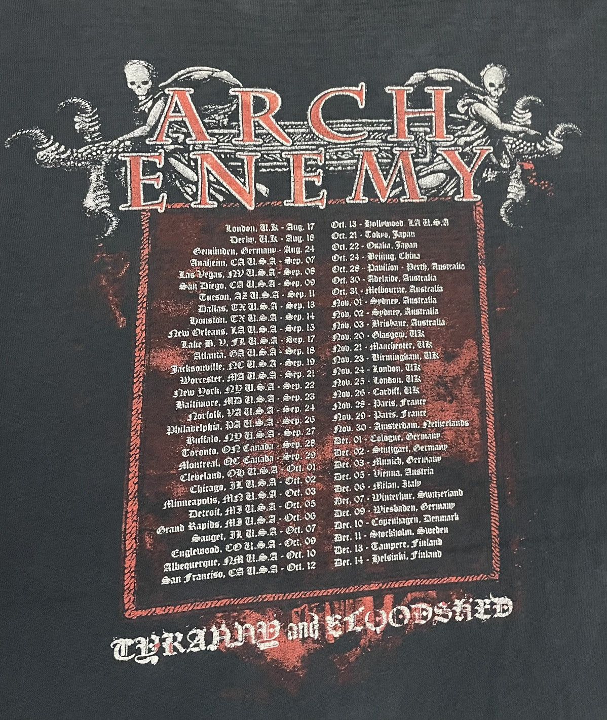 Band Tees VINTAGE ARCH ENEMY TOUR SHIRTS Size US XL / EU 56 / 4 - 5 Thumbnail
