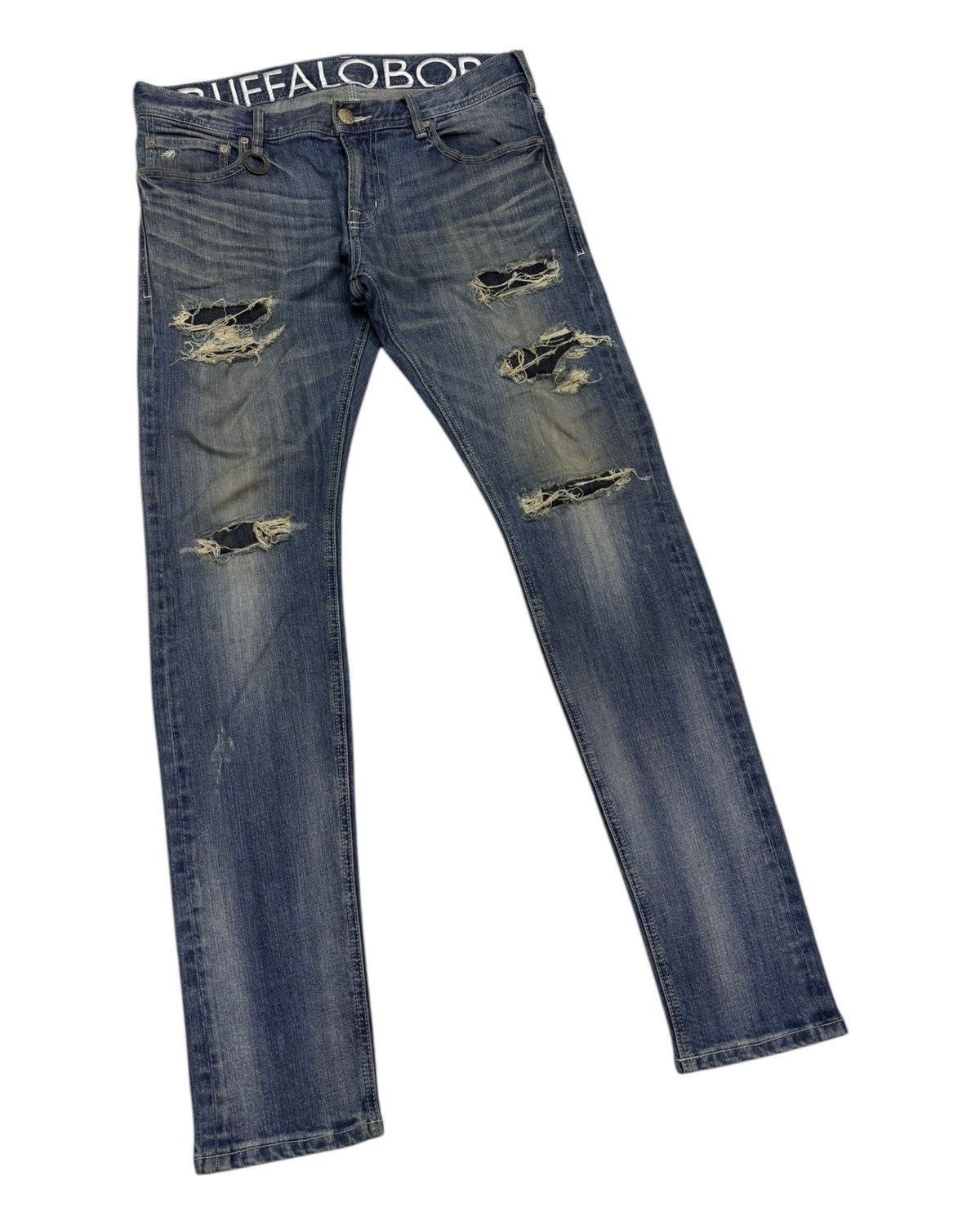 BUFFALO BOBS BUFFALO BOBS SLIM SKINNY DISTRESSED DENIM JEAN Size US 35 - 5 Thumbnail