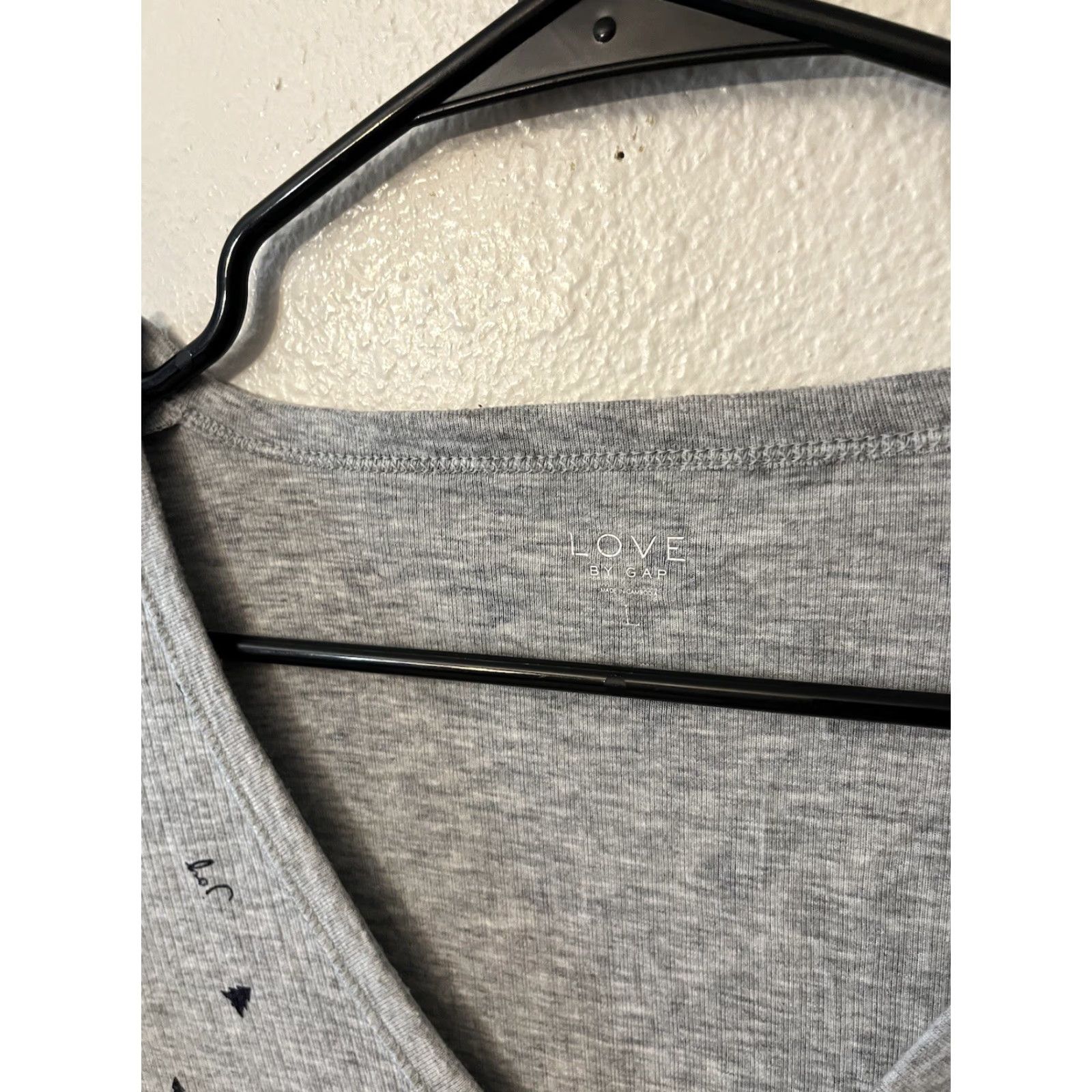 Gap VINTAGE Gap LOVE Long Sleeve Shirt Adult Large Gray 90s Holidays Womens Size L / US 10 / IT 46 - 3 Thumbnail