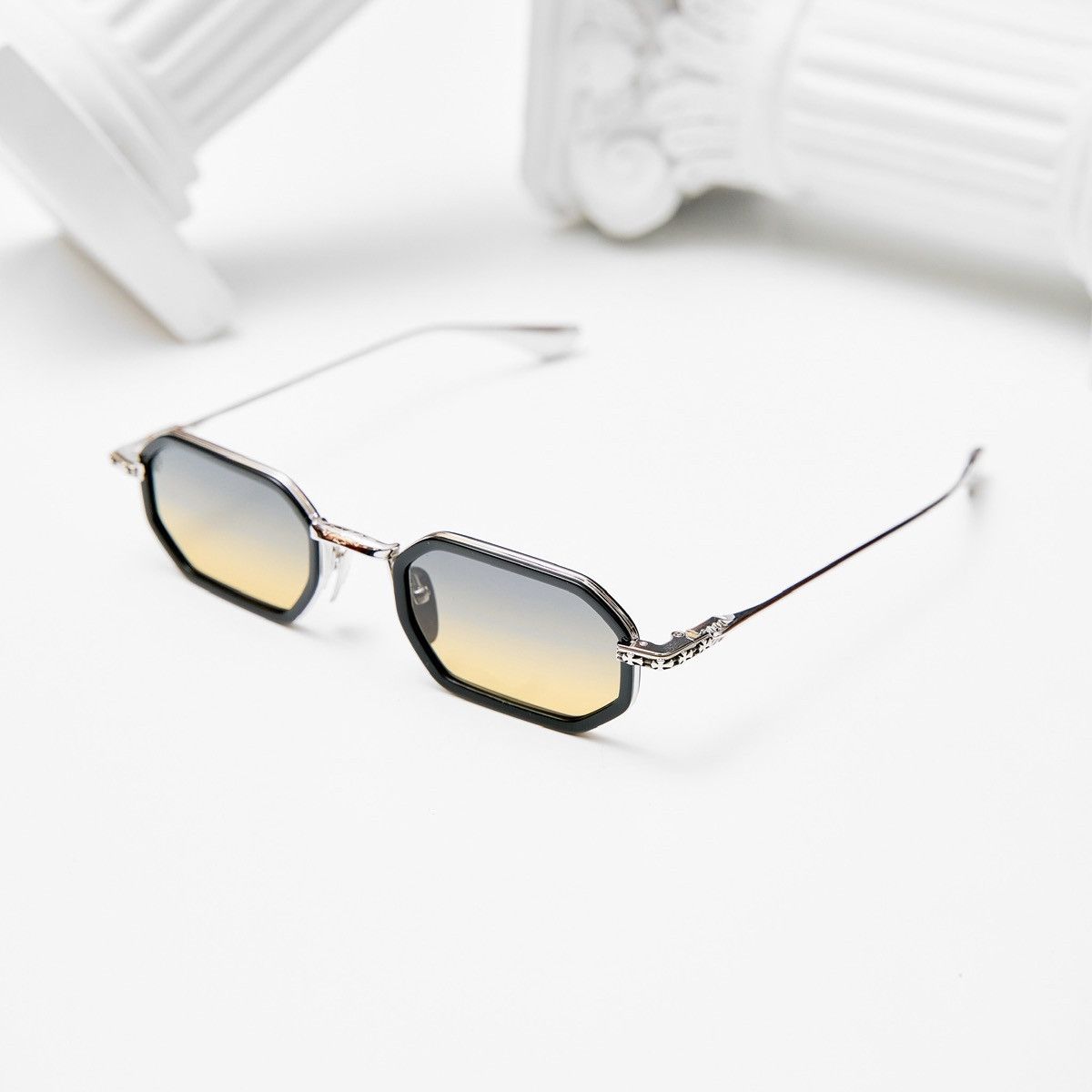 Chrome Hearts CHROME HEARTS STYLIDA BLACK/SHINY SILVER SUNGLASSES Size ONE SIZE - 1 Thumbnail