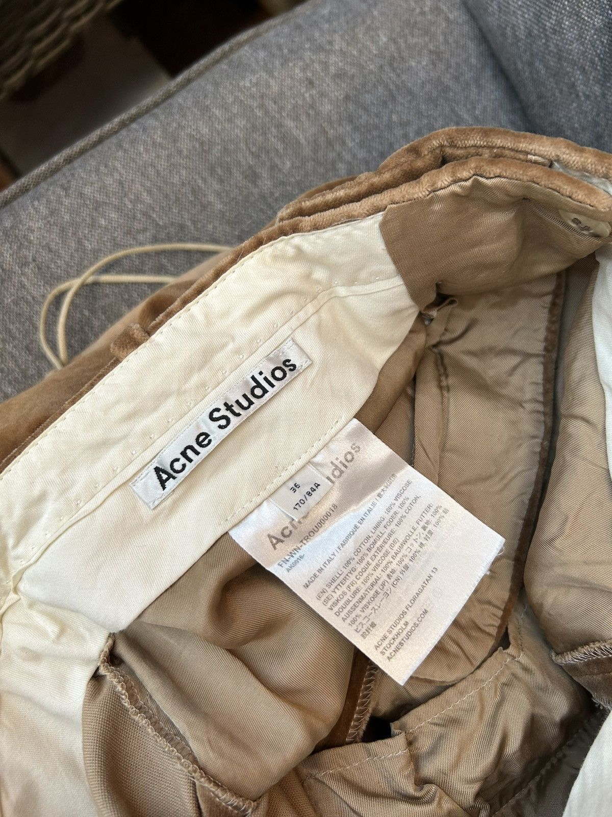 Acne Studios Acne Studios Brown Velvet Trousers Straight Leg Size 25" / US 0 / IT 36 - 5 Thumbnail