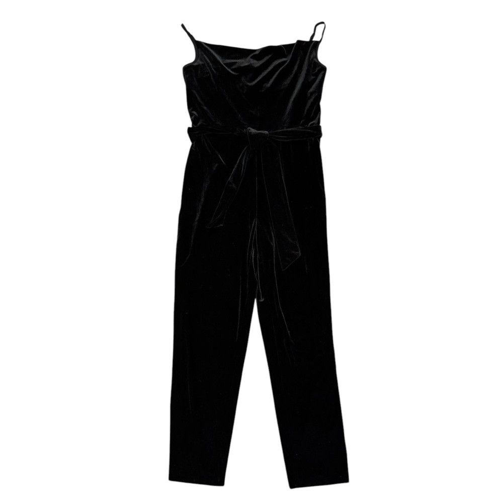 Banana Republic NWT New Banana Republic Black Velvet Cowl-Neck Black Jumpsu Size 30" / US 8 / IT 44 - 2 Thumbnail