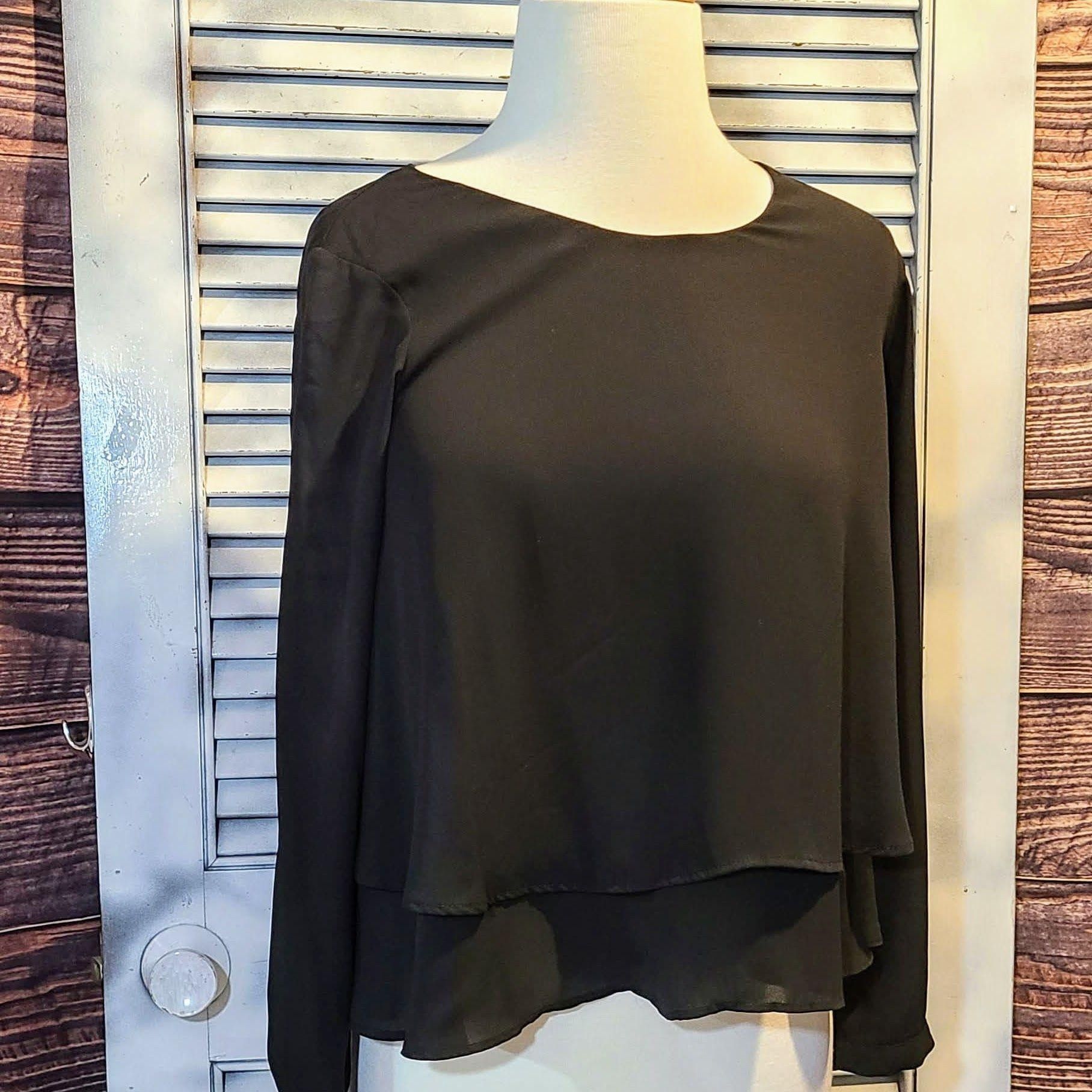 Zara Zara Basic Small Black Layered Blouse Size S / US 4 / IT 40 - 8 Thumbnail