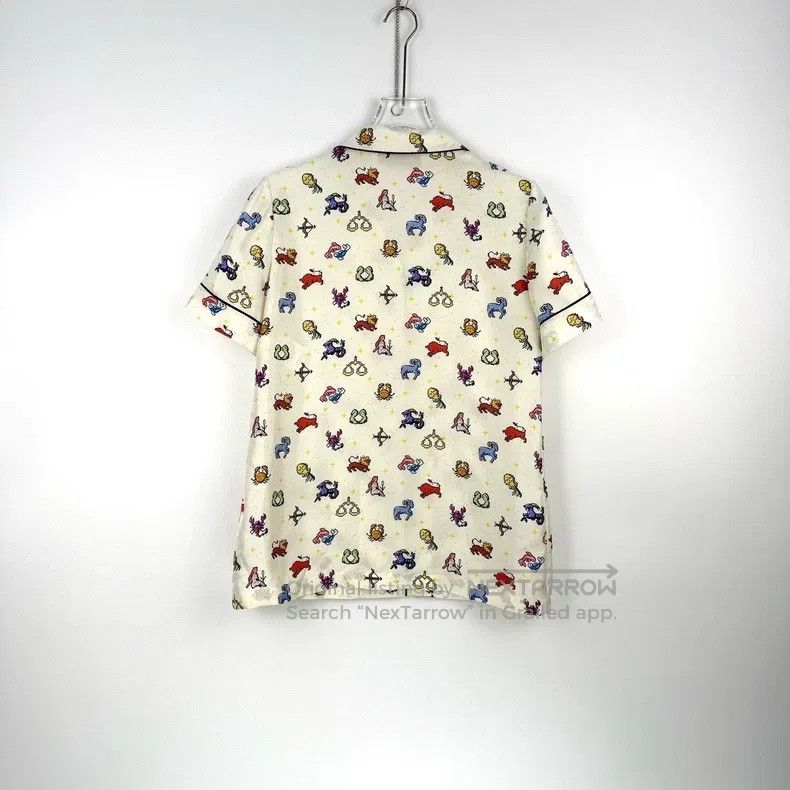 Dior Dior Beige constellation mulberry silk short-sleeved shirt Size XS / US 0-2 / IT 36-38 - 4 Thumbnail