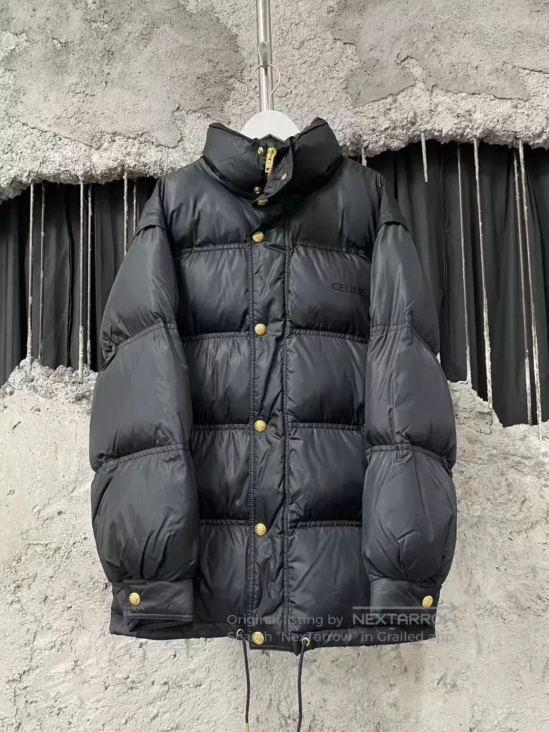 Celine black embroidered logo down jacket. Size S / US 4 / IT 40 - 1 Thumbnail