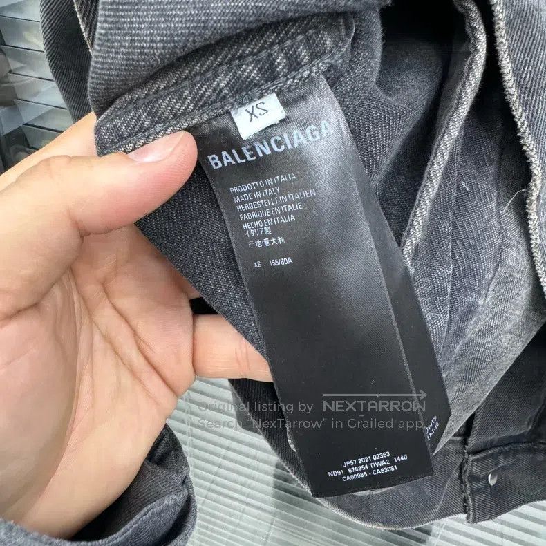 Balenciaga Balenciaga Glow-in-the-Dark Double B Graffiti Denim Jacket Size US XS / EU 42 / 0 - 5 Thumbnail