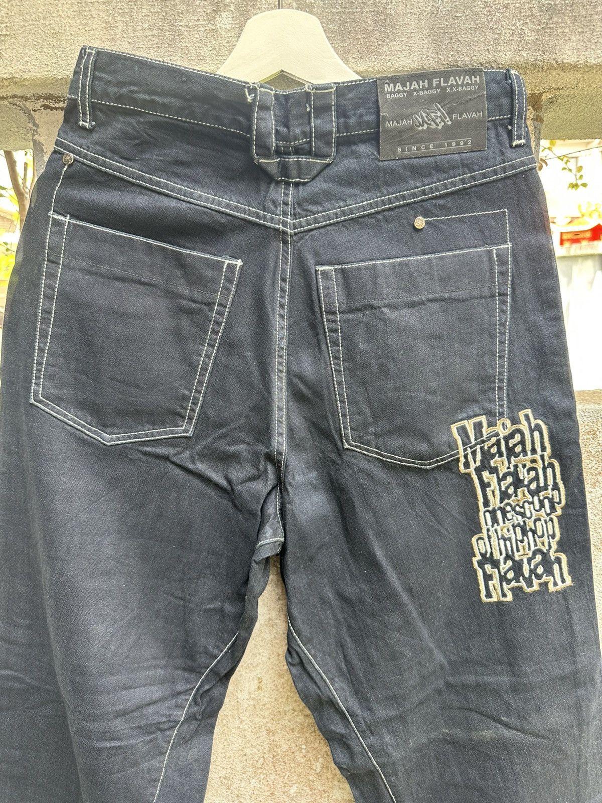 If Six Was Nine × Japanese Brand Vintage 90s MAJAH FLAVAH Baggy HipHop Flare Pants BOSS01 Size US 31 - 17 Thumbnail