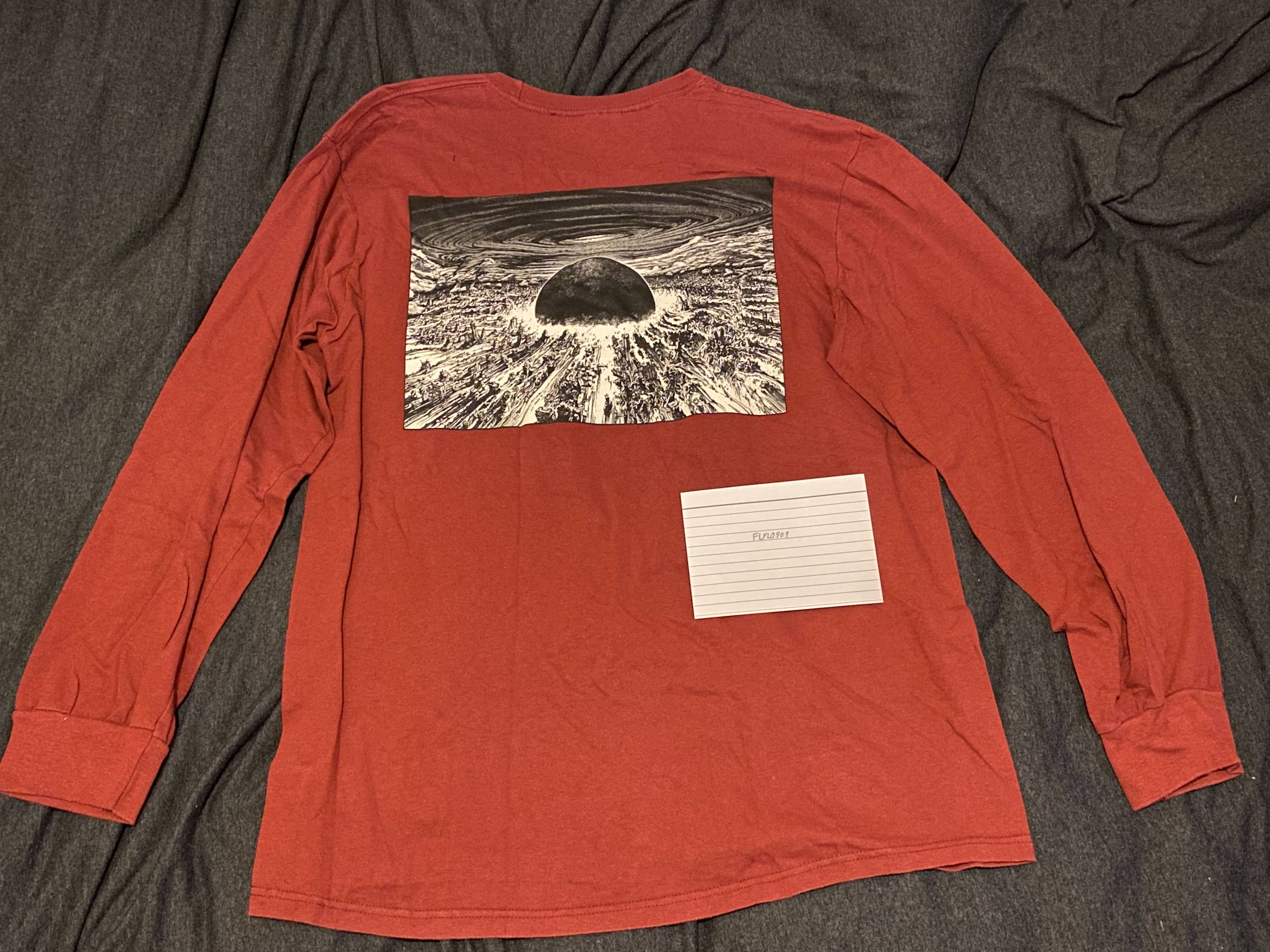 image of Supreme Akira Burgandy Long Sleeve T Shirt, Men's (Size Large)