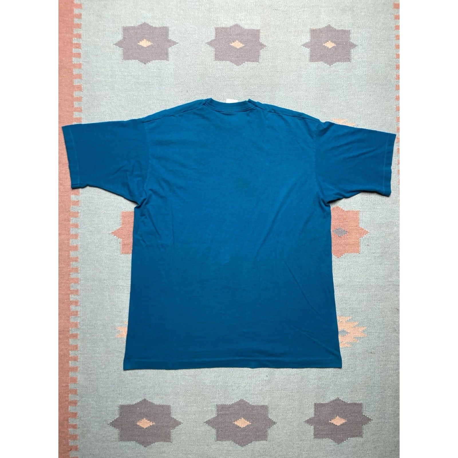 Fruit Of The Loom VINTAGE 90s Fruit of the Loom T-Shirt Teal Blue Cotton XL Single Stitch Men Gross? Size US XL / EU 56 / 4 - 7 Thumbnail