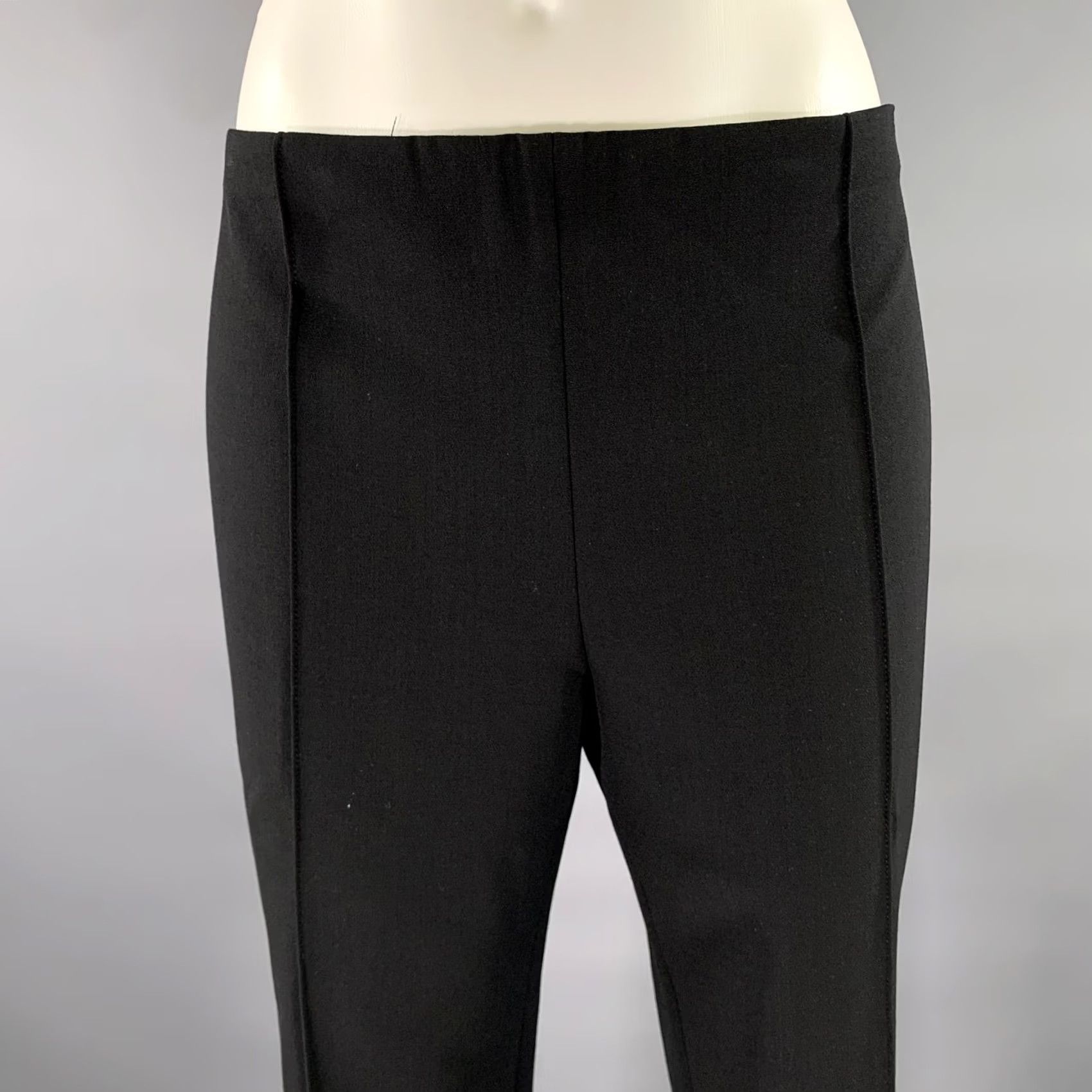 The Row THE ROW Pants Black Wool Elastane Pintuck Side Zipper Size 12 Womens Size 34" / US 12 / IT 48 - 2 Thumbnail