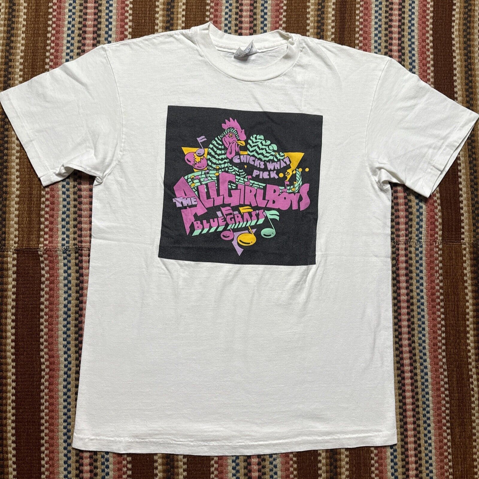 Band Tees × Hanes × Vintage Vintage The All Girl Boys Bluegrass Chicks Band Shirt L 90s Size US L / EU 52-54 / 3 - 1 Thumbnail