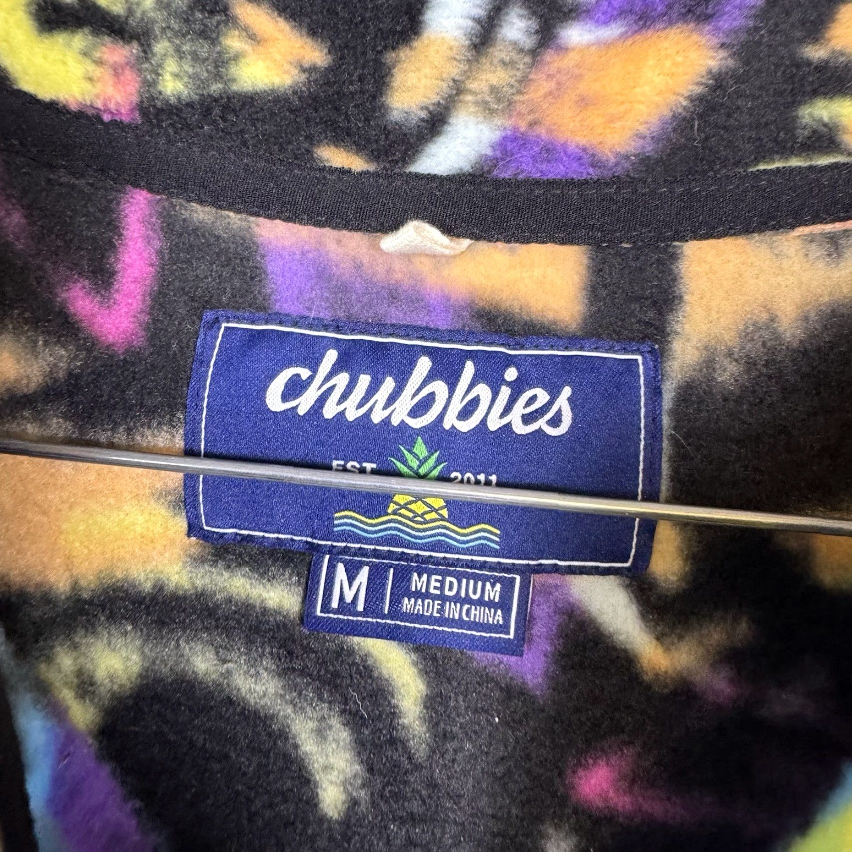 Chubbies Chubbies Jacket Mens M Fleece Pullover 1/4 Zip Abstract Neon Geometric Sweater Jacket Size US M / EU 48-50 / 2 - 7 Thumbnail