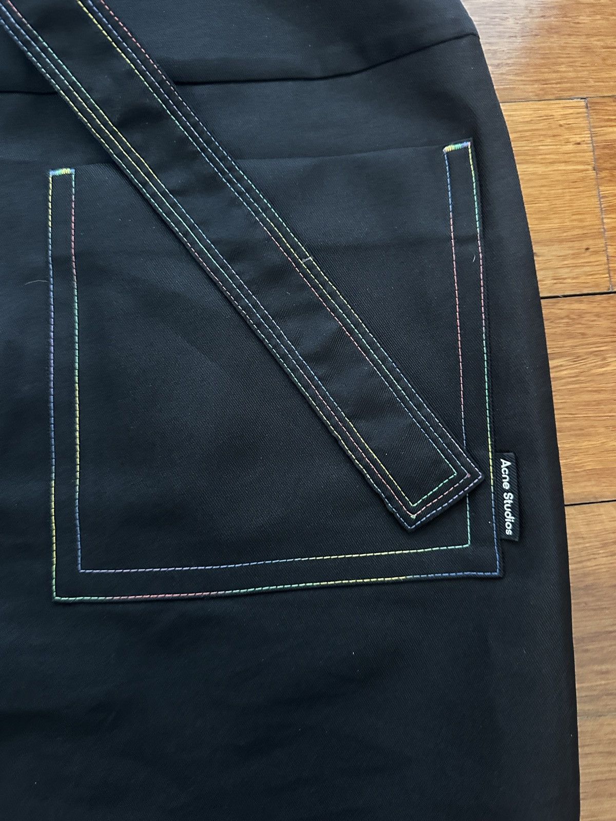Acne Studios Unisex Asymmetrical rainbow mini Skirt Size 32" / US 10 / IT 46 - 9 Thumbnail