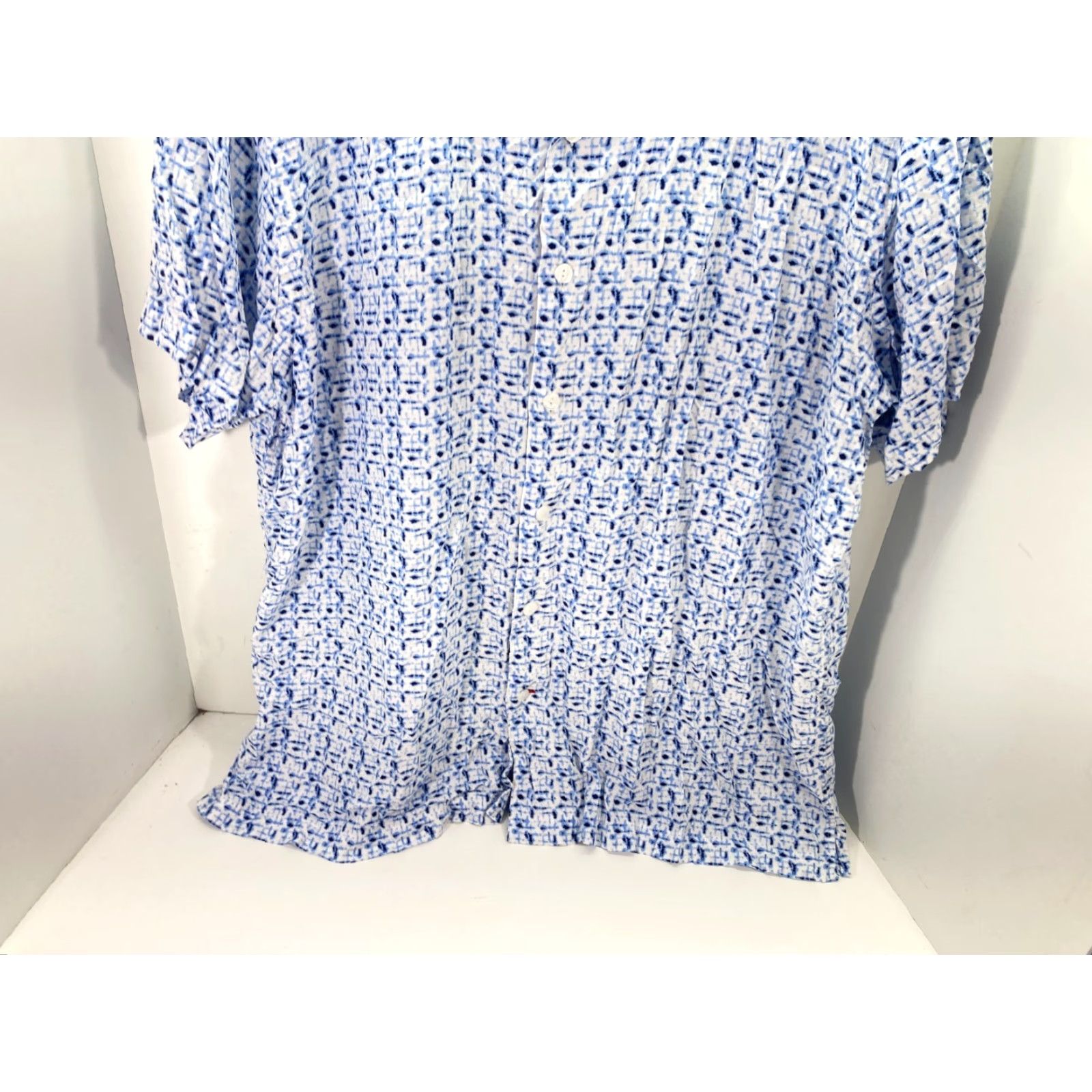 Cremieux Cremieux Shirt Mens 2XL Western Button Up All Over Short Sleeve Blue White Size US XXL / EU 58 / 5 - 5 Thumbnail