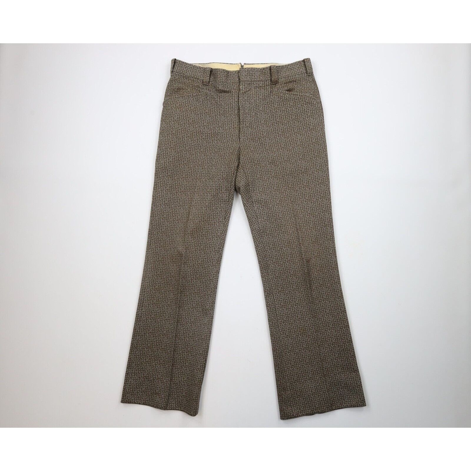 Vintage Vintage 70s Streetwear Distressed 2 Piece Knit Suit Wedding Size 42R - 9 Thumbnail