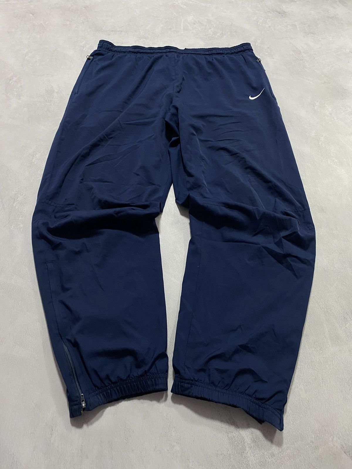 Nike × Vintage Vintage Track Pants Nike Darkblue Swoosh Baggy Size US 36 / EU 52 - 4 Thumbnail