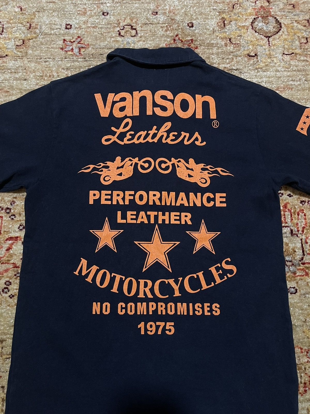 Vanson Leathers VANSON LEATHER COLLAR TSHIRT Size US XS / EU 42 / 0 - 6 Thumbnail
