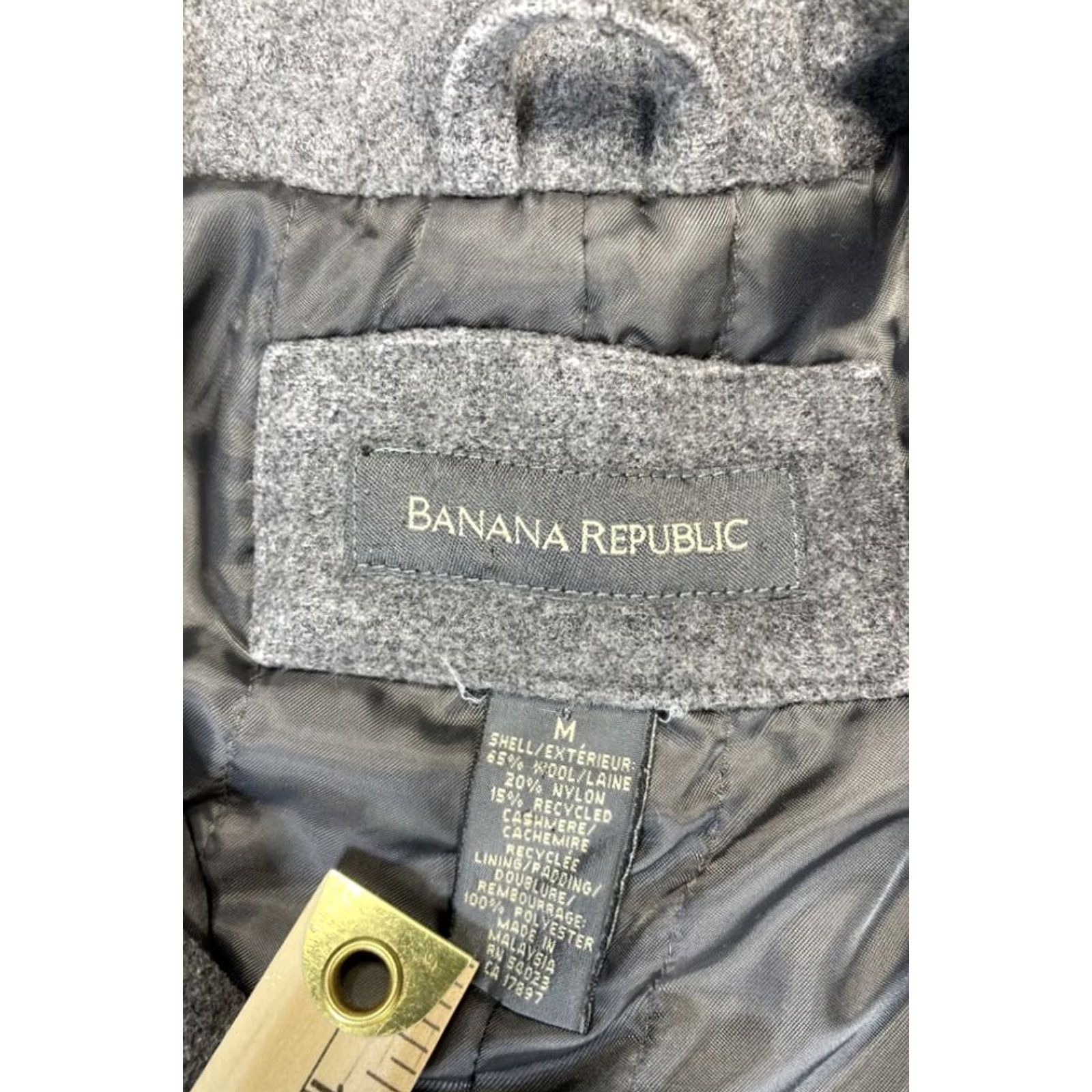 Banana Republic Banana Republic Peacoat Overcoat Wool Cashmere Blend Gray 3 Button Sz M Medium Jacket Winter Casual Mens Unisex Size M / US 6-8 / IT 42-44 - 5 Thumbnail