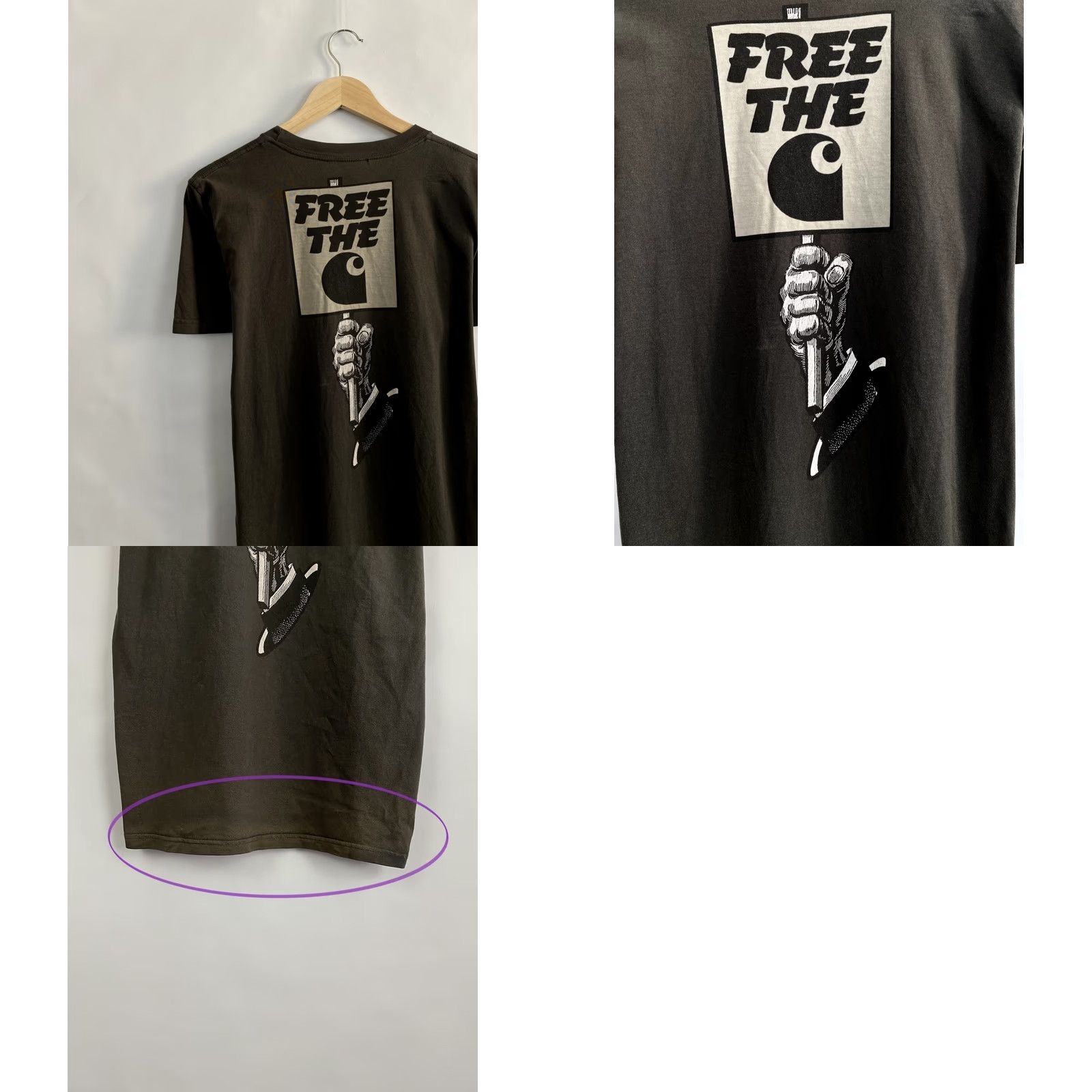 Carhartt VINTAGE Carhartt T-Shirt Mens M Grey 90s Free The Rare Retro Y2K hype Size US M / EU 48-50 / 2 - 8 Thumbnail
