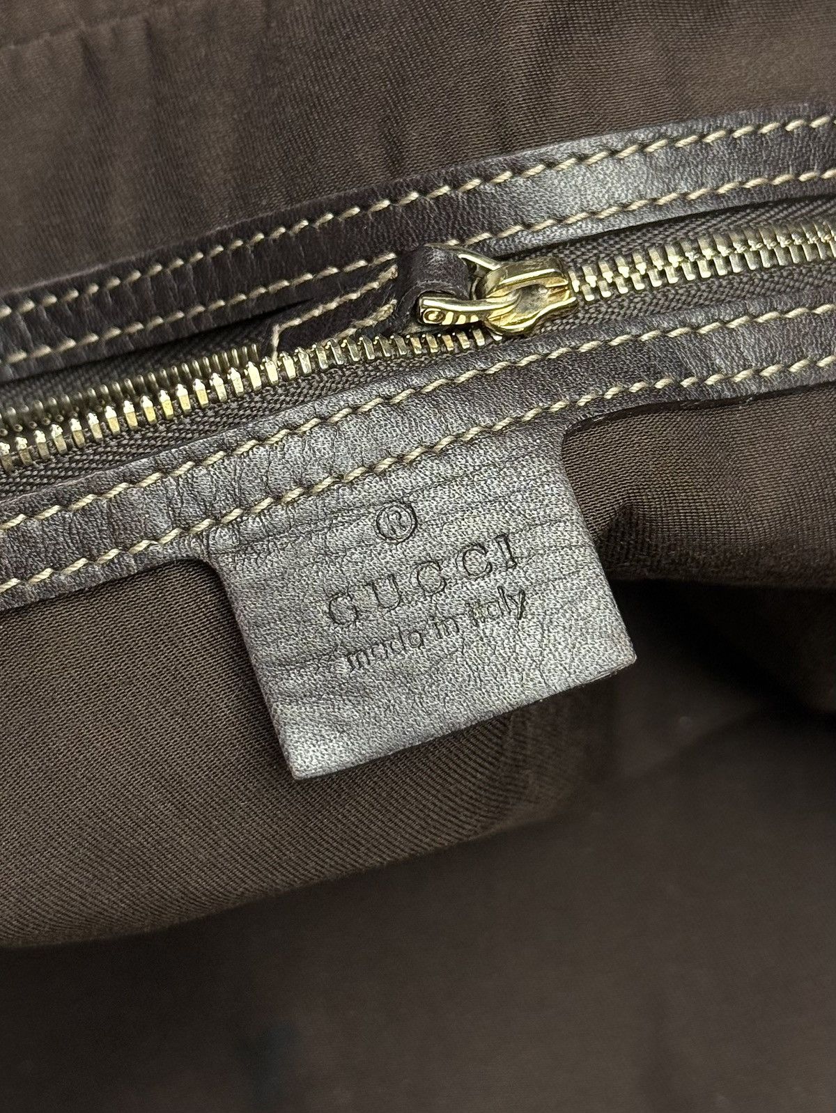 Gucci Vintage Gucci Bamboo Canvas Boston Bag Brown Leather Trim Size ONE SIZE - 16 Thumbnail