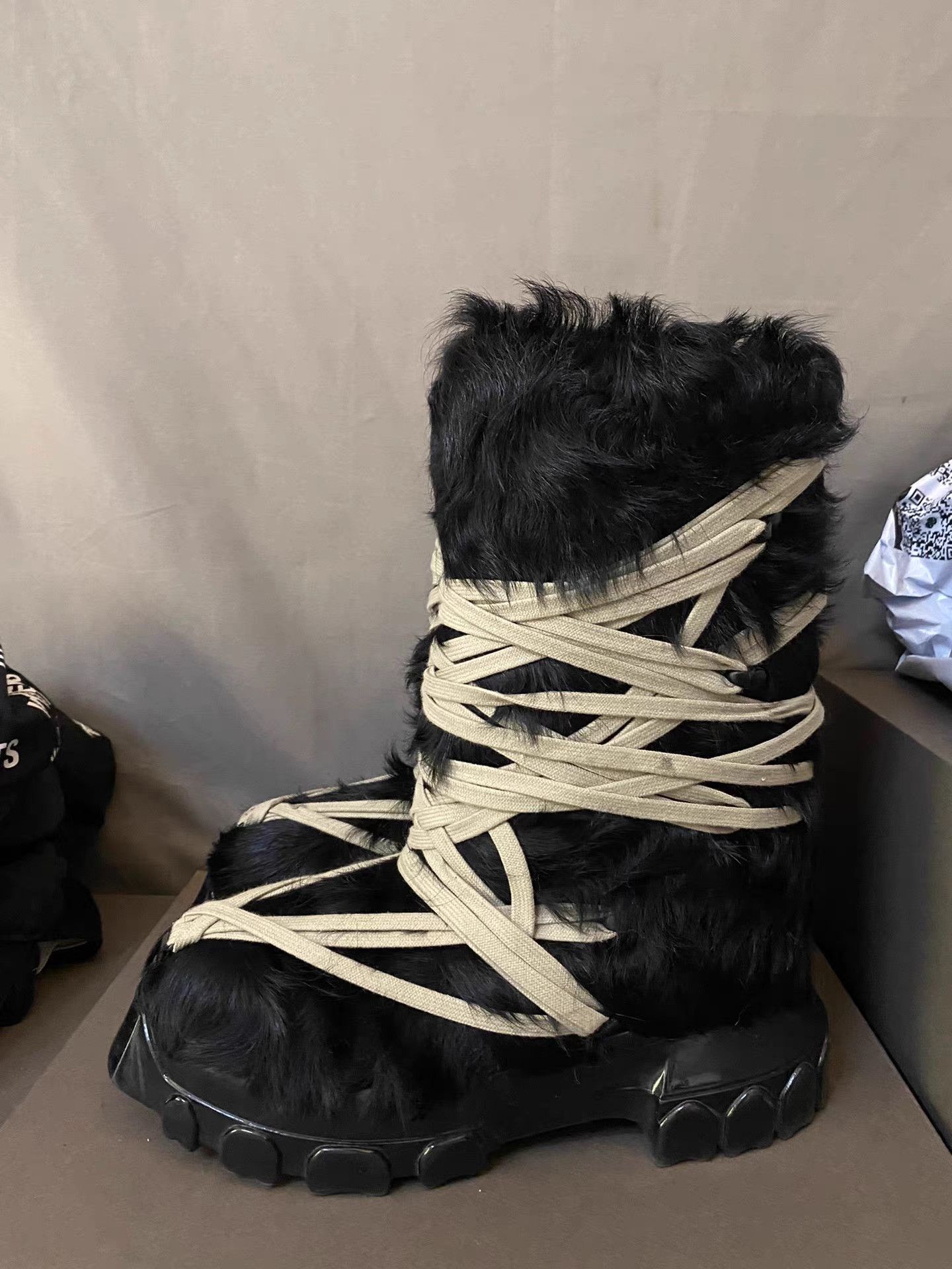 Rick Owens Rick Owens Fur Extreme Lace Snow Boots Size US 8 / IT 38 - 1 Thumbnail