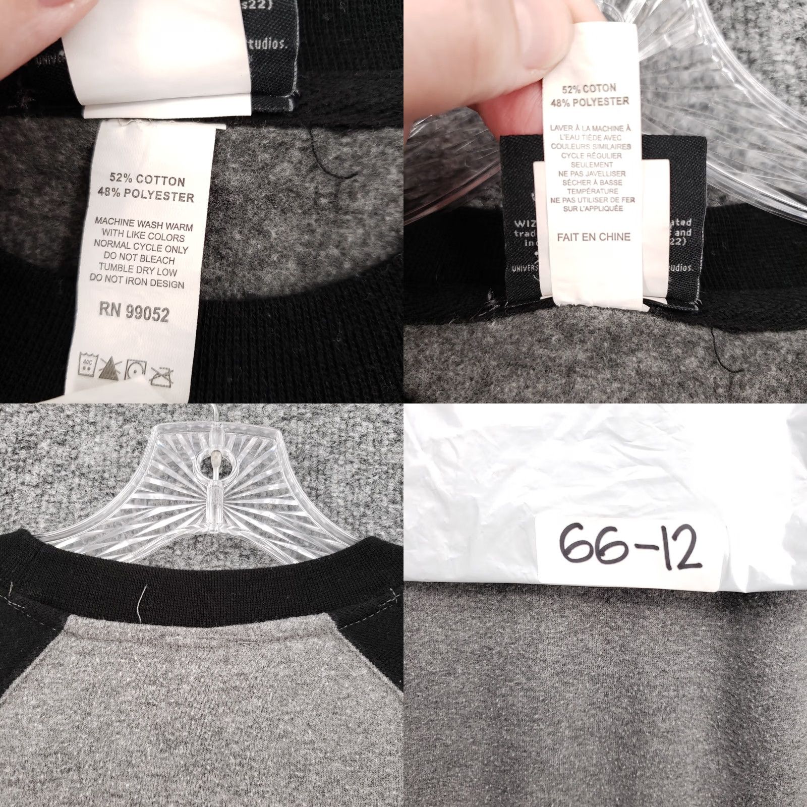 Vintage Harry Potter Sweatshirt S Small Gray Black Wizard Crew Neck Raglan Sleeve Pullover Mens Size US S / EU 44-46 / 1 - 8 Thumbnail