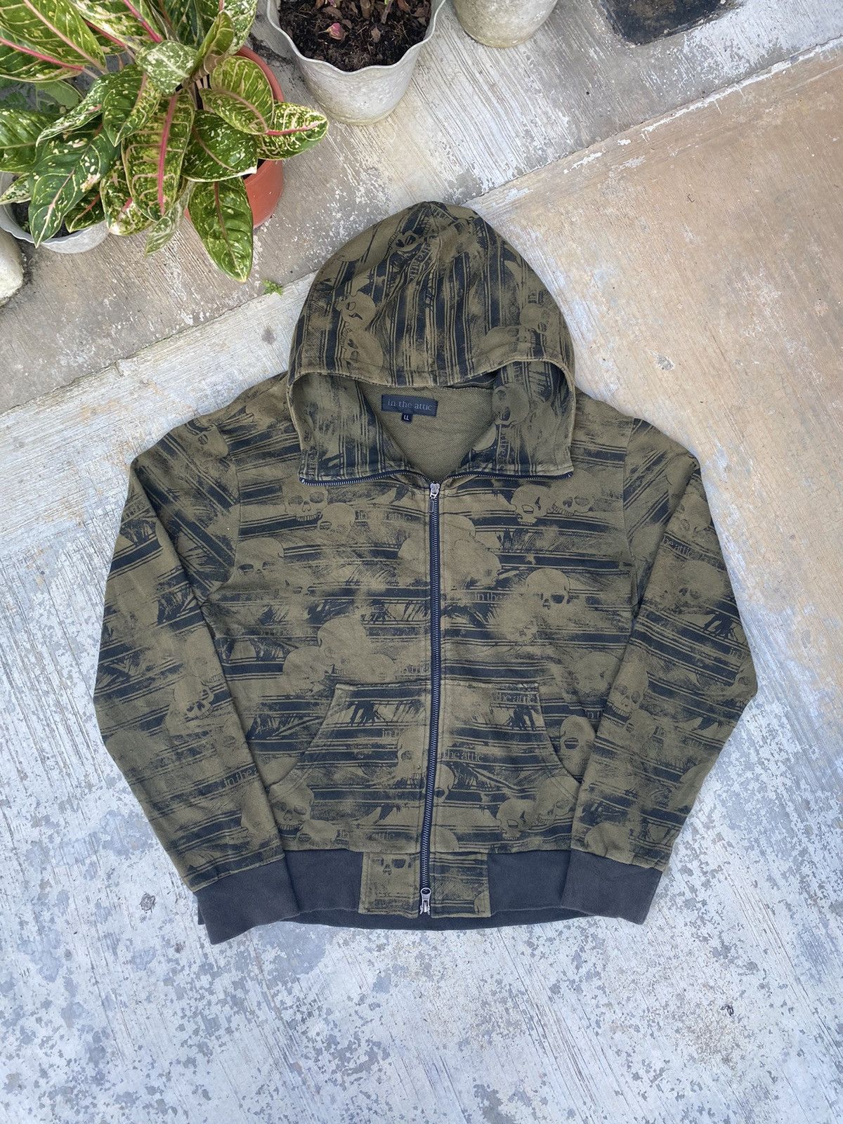 In The Attic × Japanese Brand AW In the attic Fullprint Skull Punk Style Hoodie Size L / US 10 / IT 46 - 1 Thumbnail