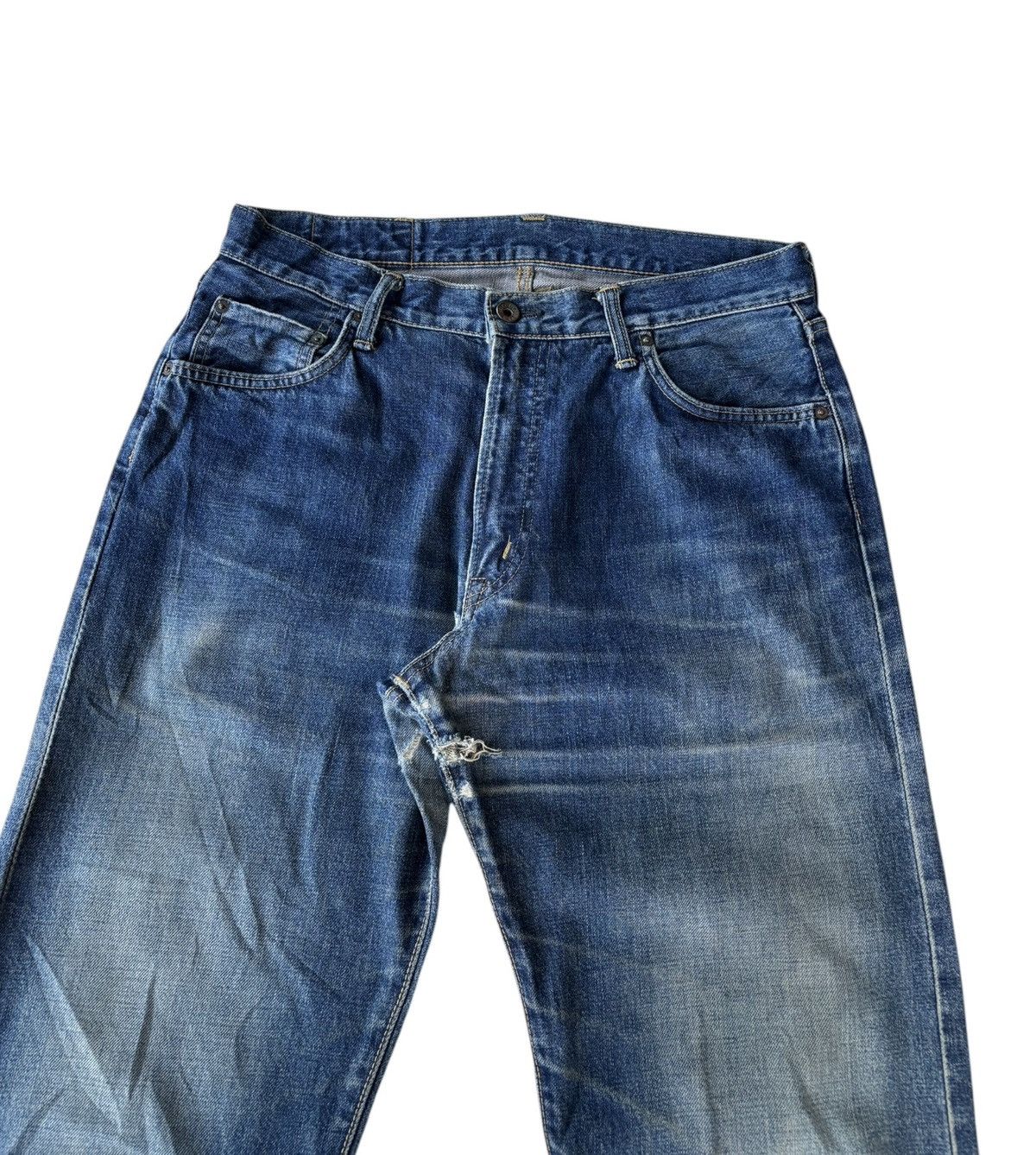 Edwin 🔥EDWIN 505xx SELVEDGE BAGGY JEANS RIPPED DISTRESSED DENIM Size US 33 - 16 Thumbnail