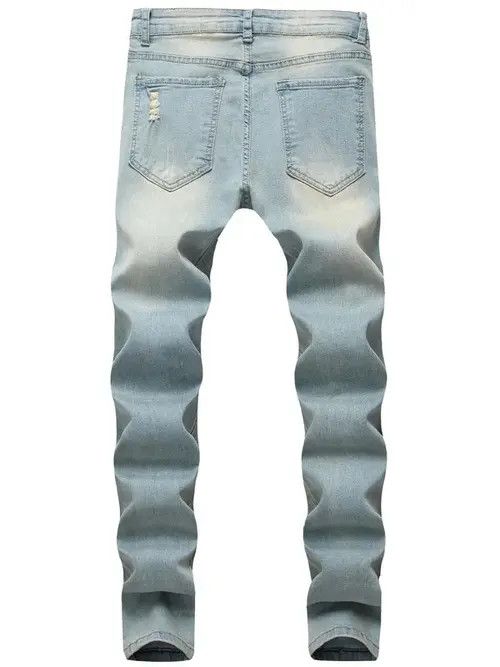 Japanese Brand × Vintage Washed Stacked Distressed Ripped Skinny Jeans Size US 35 - 2 Thumbnail