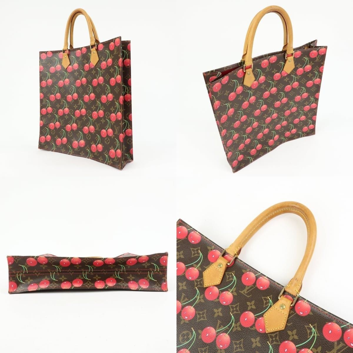 Louis Vuitton Louis Vuitton Monogram Cherry Sac Plat Tote Coated Canvas Size ONE SIZE - 3 Thumbnail