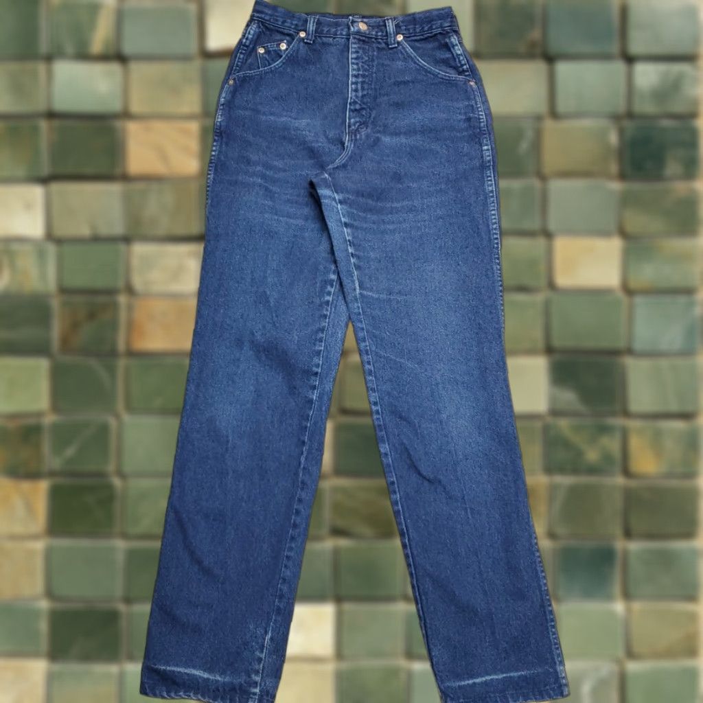 Wrangler VINTAGE VTG Wrangler Silver Lake Jeans Women 7/8x36 Blue Dyed Denim Bareback Made in USA Size 30" / US 8 / IT 44 - 1 Thumbnail