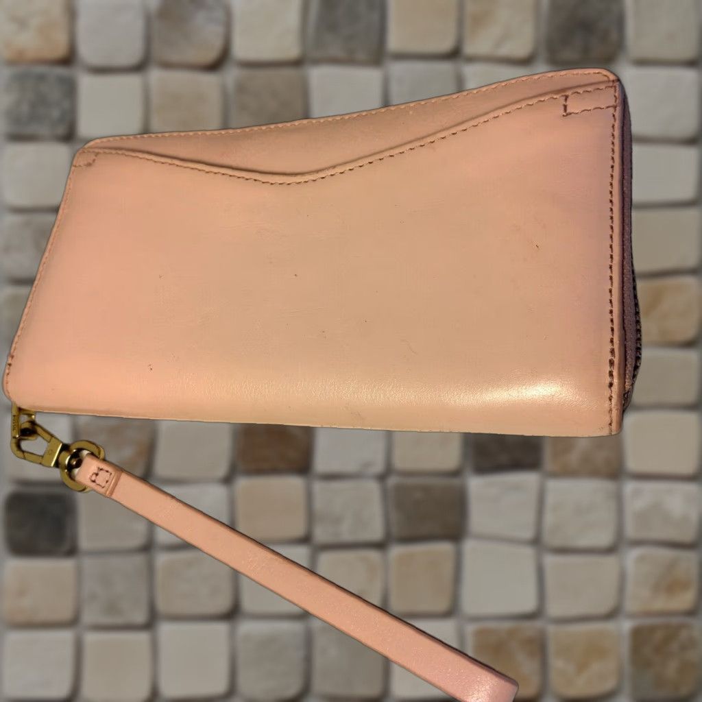 Fossil Fossil Wallet Clutch Leather Pink Dusty Rose Zip-Around Women Size ONE SIZE - 1 Thumbnail