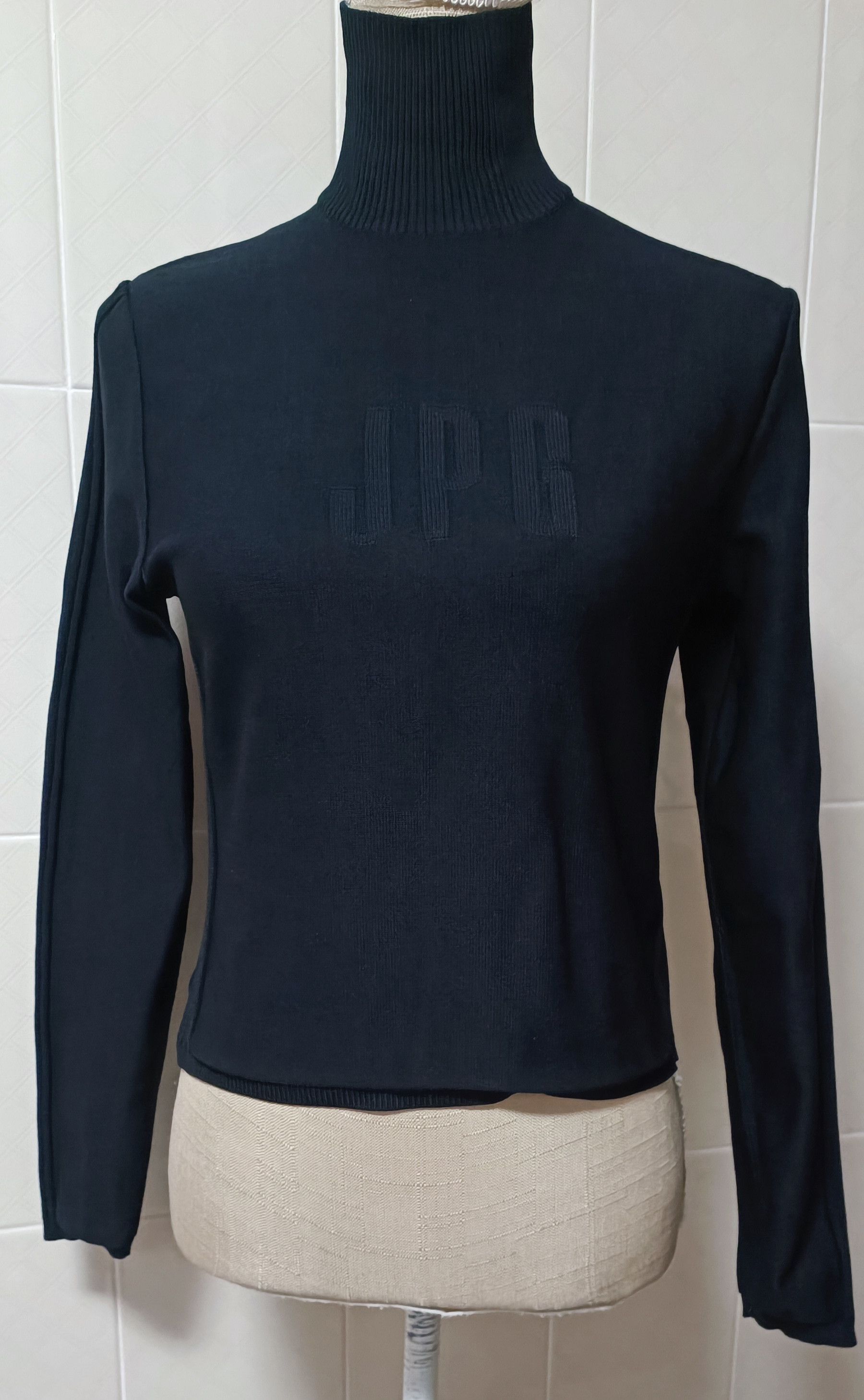 Jean Paul Gaultier 90's - Nylon knit JPG high-neck sweater Size M / US 6-8 / IT 42-44 - 1 Thumbnail