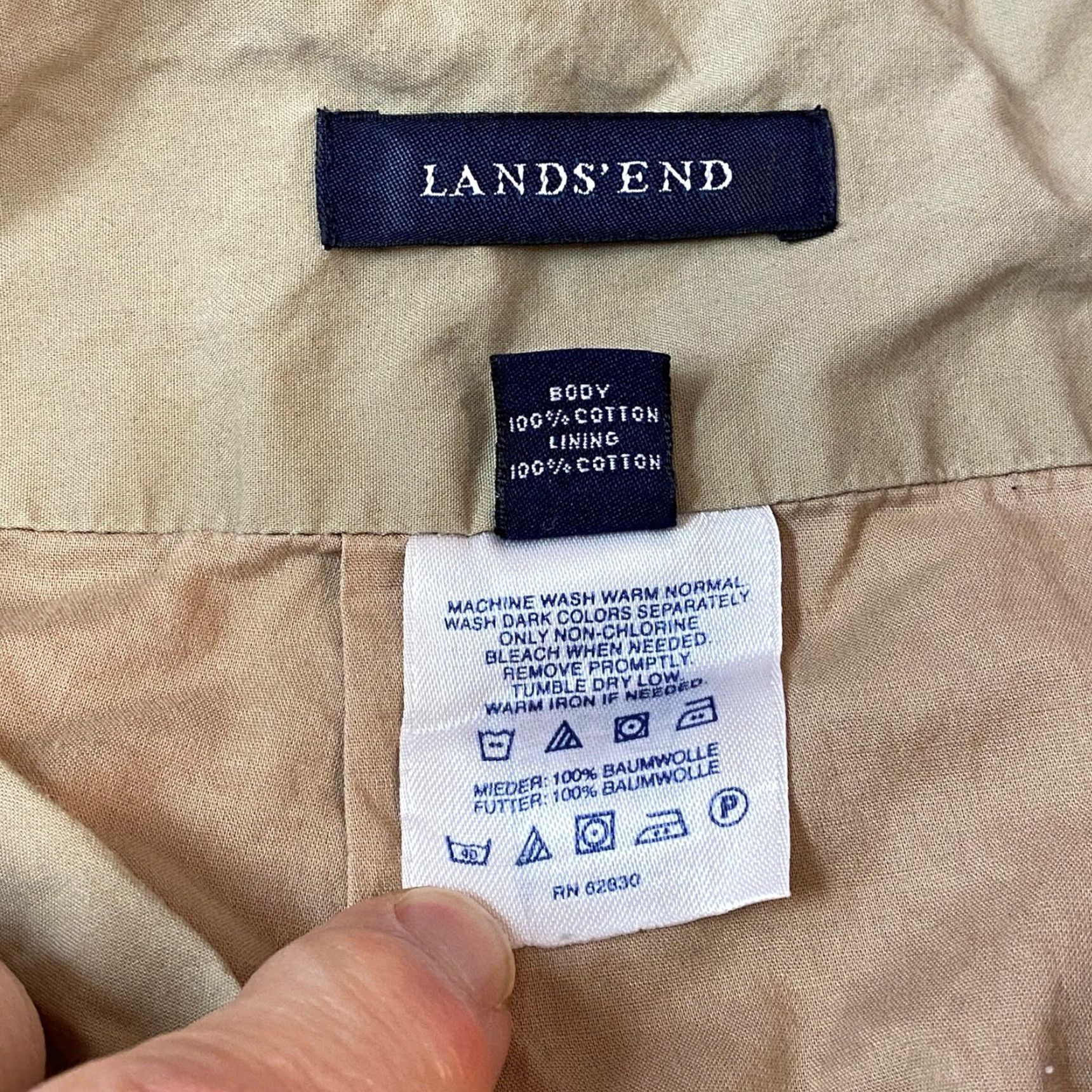 Lands' End Lands' End Skirt A-line Khaki Midi Cotton Pockets Lined Pleated Zip 4 Womens Size 27" / US 4 / IT 40 - 5 Thumbnail