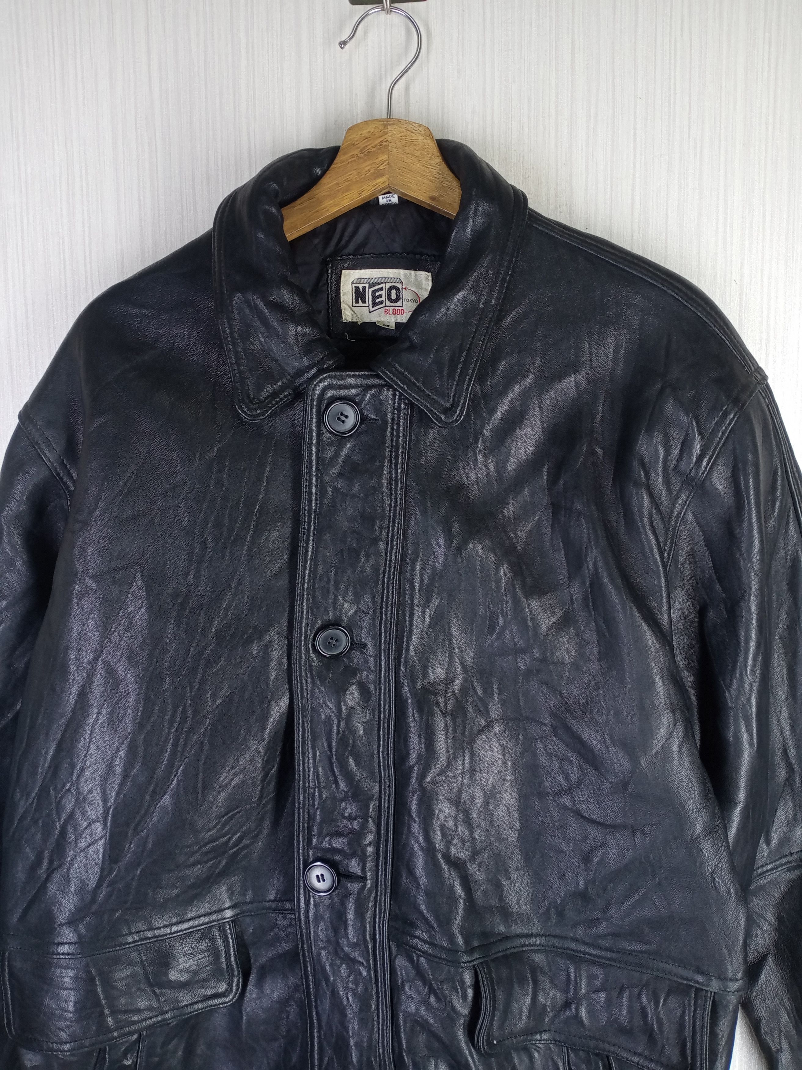 Genuine Leather × Japanese Brand × Vintage Rare Vintage Neo Blood Tokyo Leather Long Jacket Size US M / EU 48-50 / 2 - 3 Thumbnail