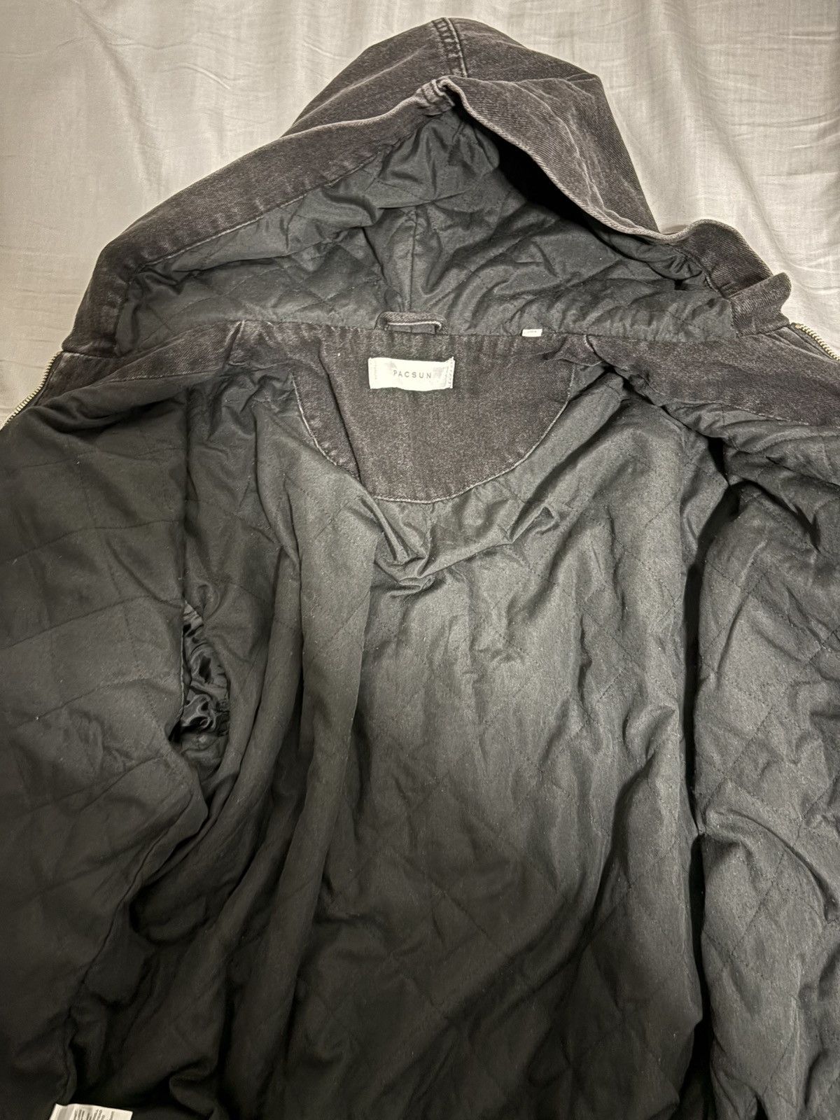 Pacsun Black Wash Hooded Jacket Size US M / EU 48-50 / 2 - 4 Thumbnail
