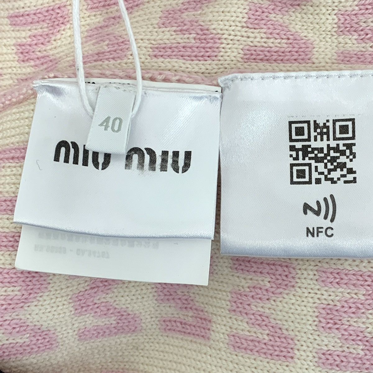 Miu Miu Miu Miu Pink All-over Logo Wool Knit Cardigan K26WX Size S / US 4 / IT 40 - 6 Thumbnail