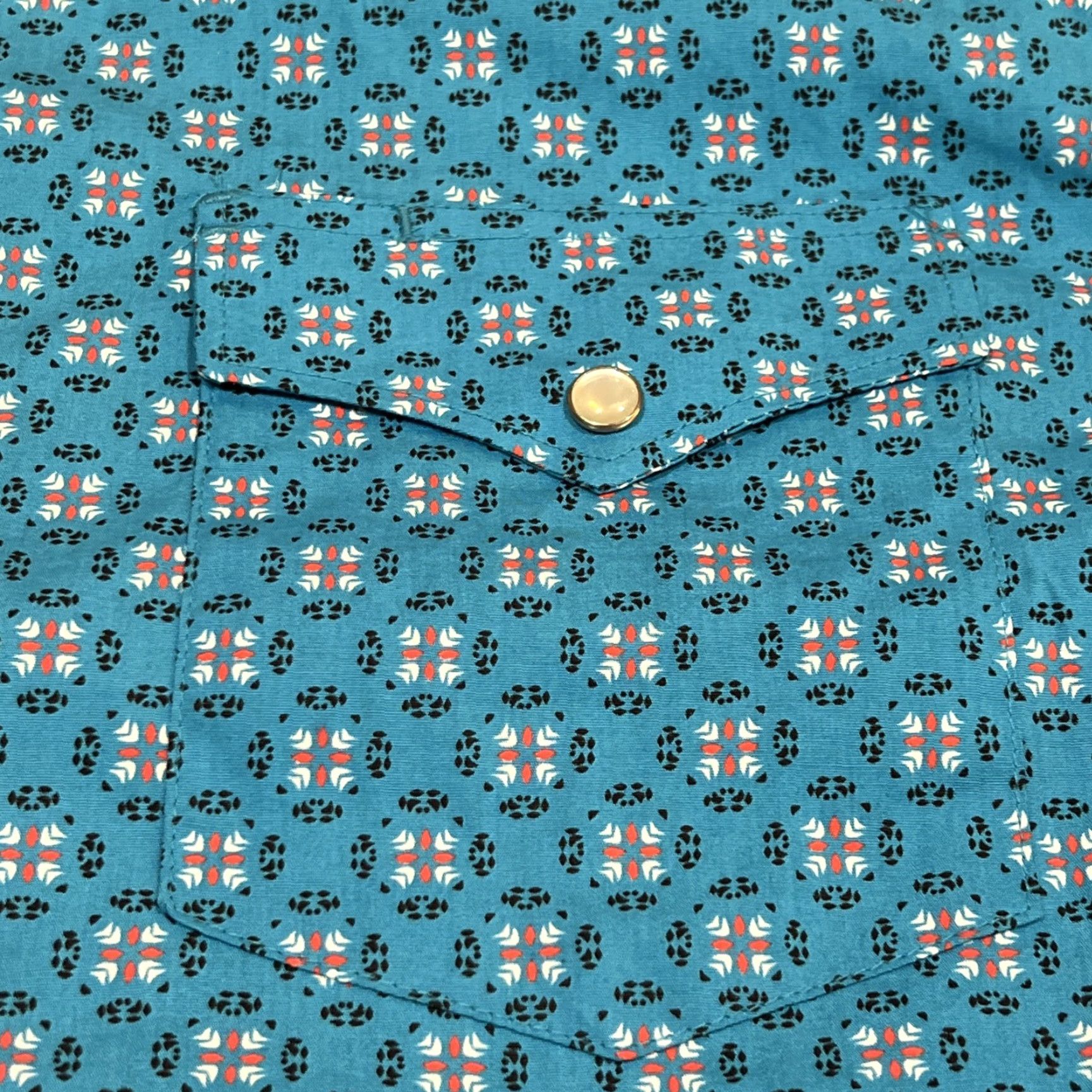 Vintage Rodeo Western Pearl Snap Shirt Men XL Long Sleeve Blue Geometric Cotton Cowboy Size US XL / EU 56 / 4 - 4 Thumbnail