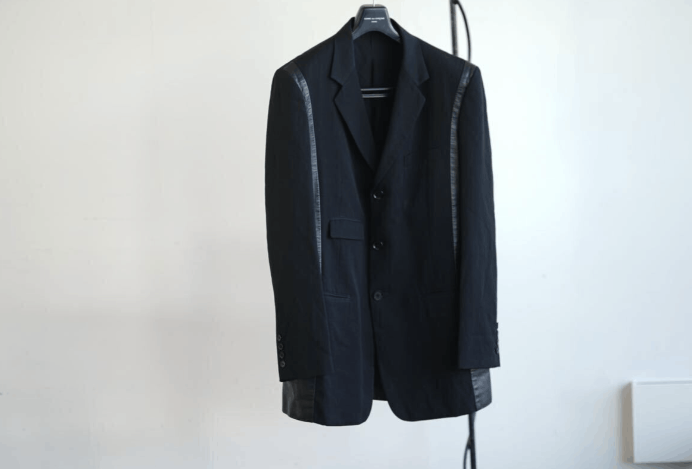 Yohji Yamamoto Yohji Yamamoto Pour Homme Leather Switching Tailored Jacket Size US XL / EU 56 / 4 - 2 Thumbnail