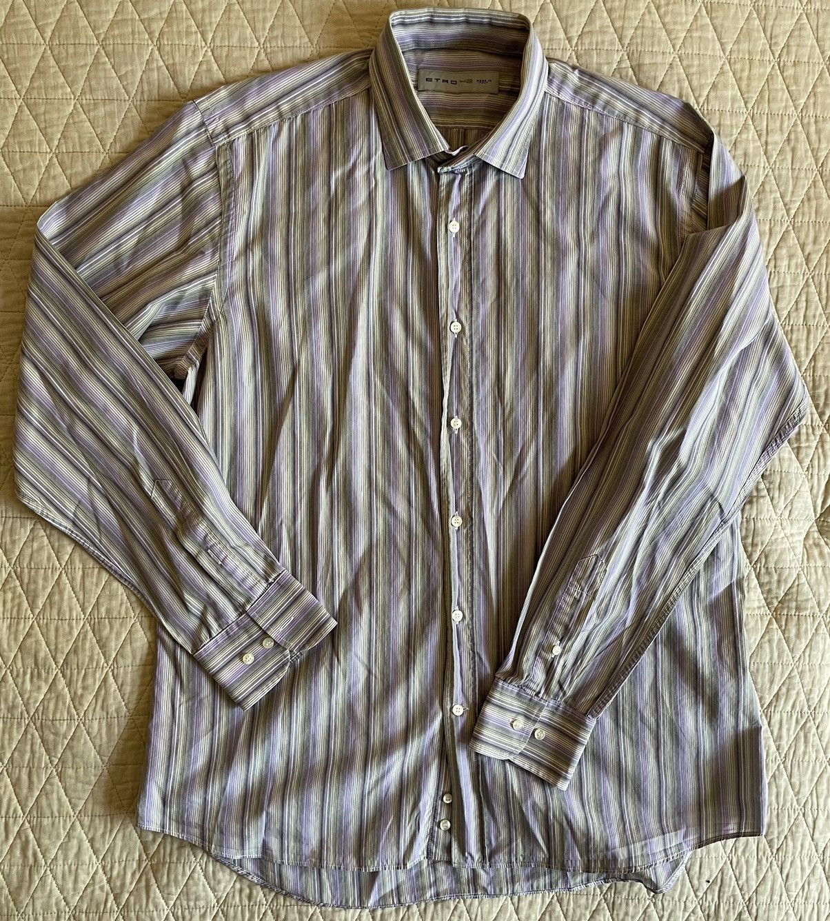 Etro Pastel Stripe Shirt Size US L / EU 52-54 / 3 - 2 Thumbnail