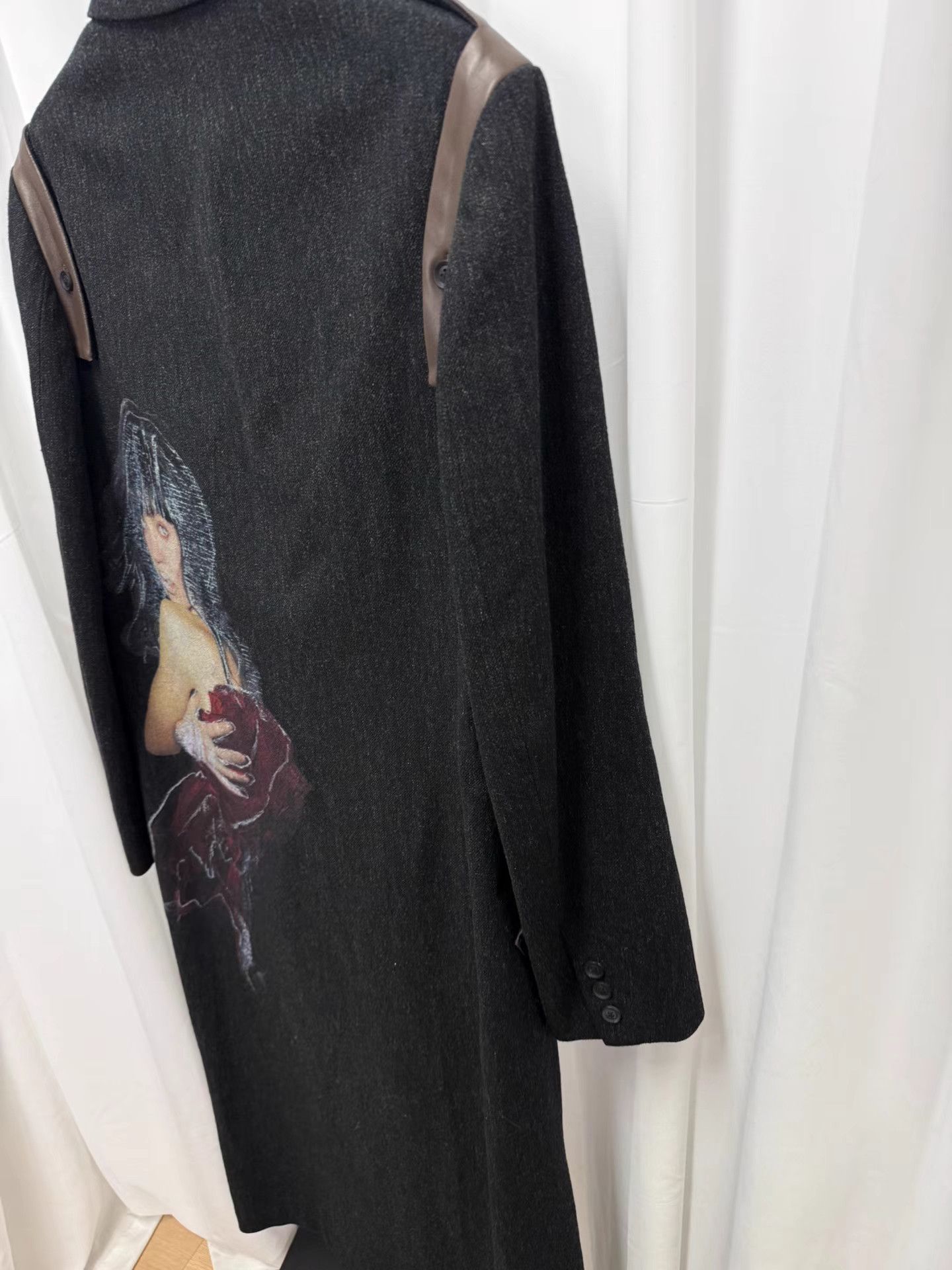 Yohji Yamamoto yohji yamamoto pour homme Leather-Paneled Coat K20 Size US M / EU 48-50 / 2 - 6 Thumbnail
