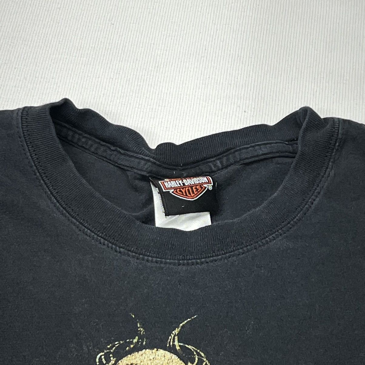 Harley Davidson × Vintage Harley Davidson Tee Shirt Black Logo Skull Flame Motorcycle Size US XXL / EU 58 / 5 - 4 Thumbnail