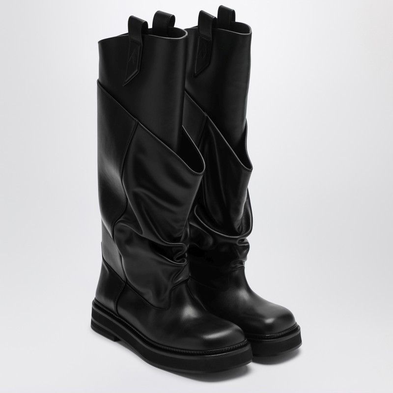 The Attico The Attico Black Leather La Passeggiata Boots Size US 6 / IT 36 - 1 Thumbnail